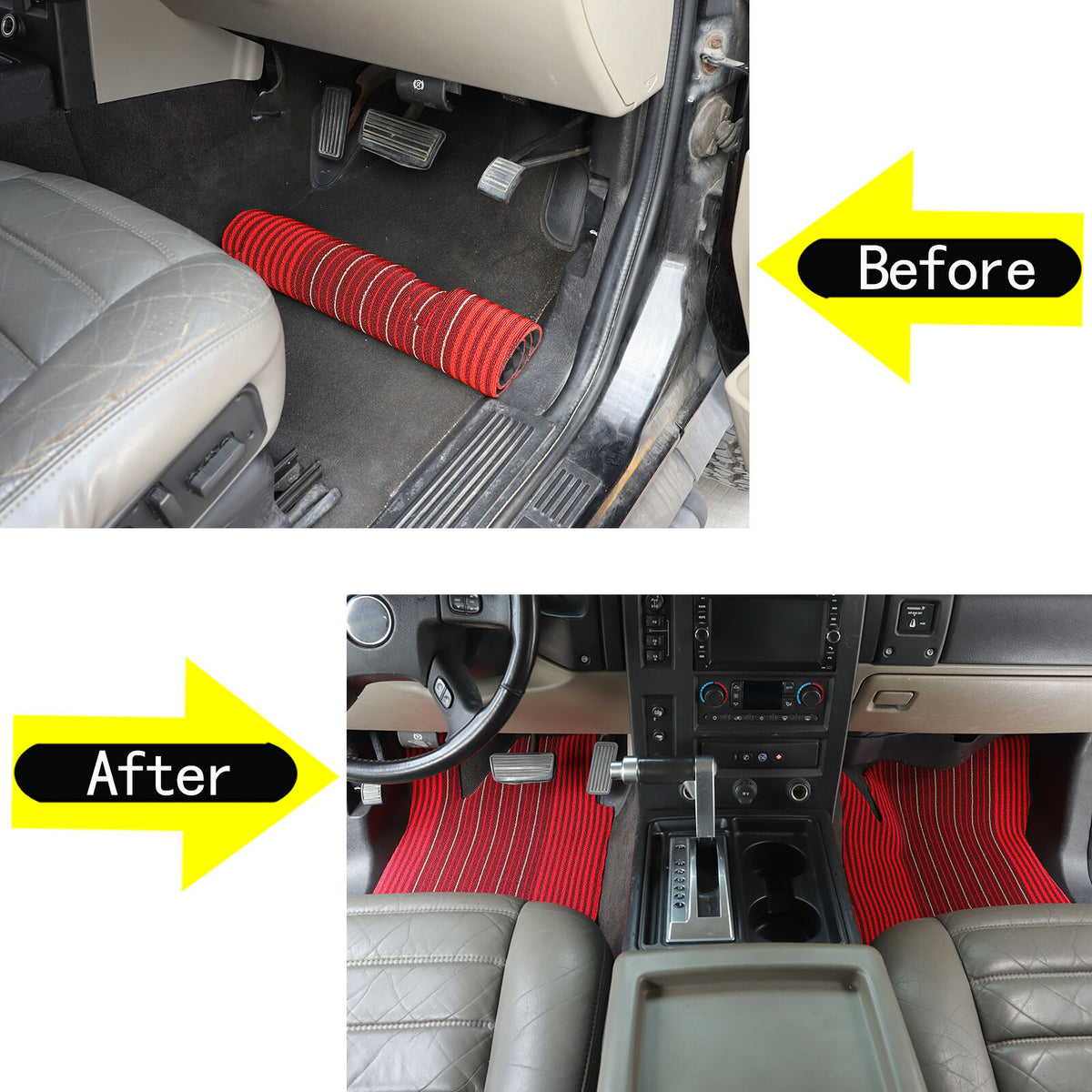 Red Car Floor Mats Liner Cargo Carpets Foot Pads For Hummer H2 2003-2007 5