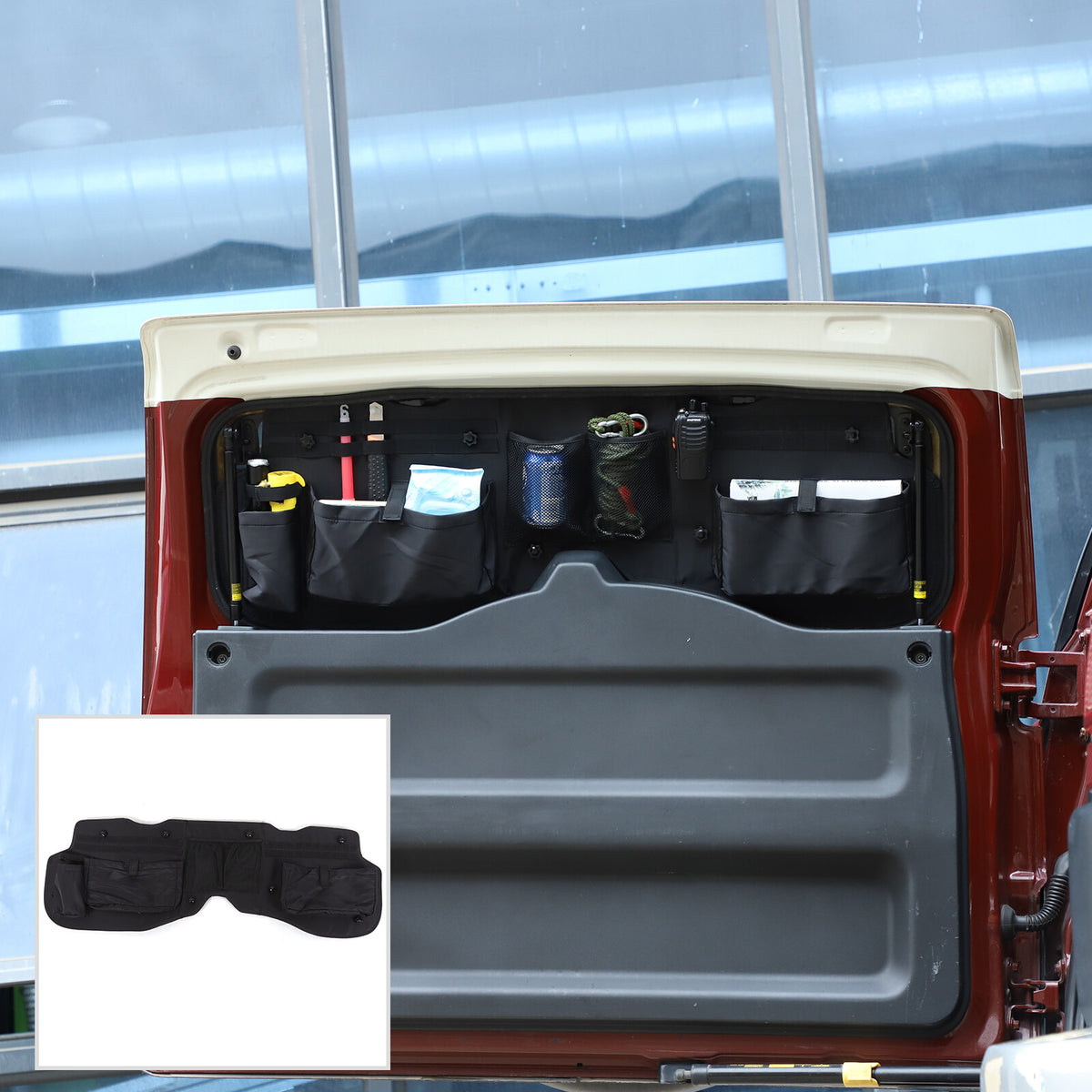 Tailgate Rear Door Window Trunk Storage Bag Organizer For Toyota FJ Cruiser 07+ 4