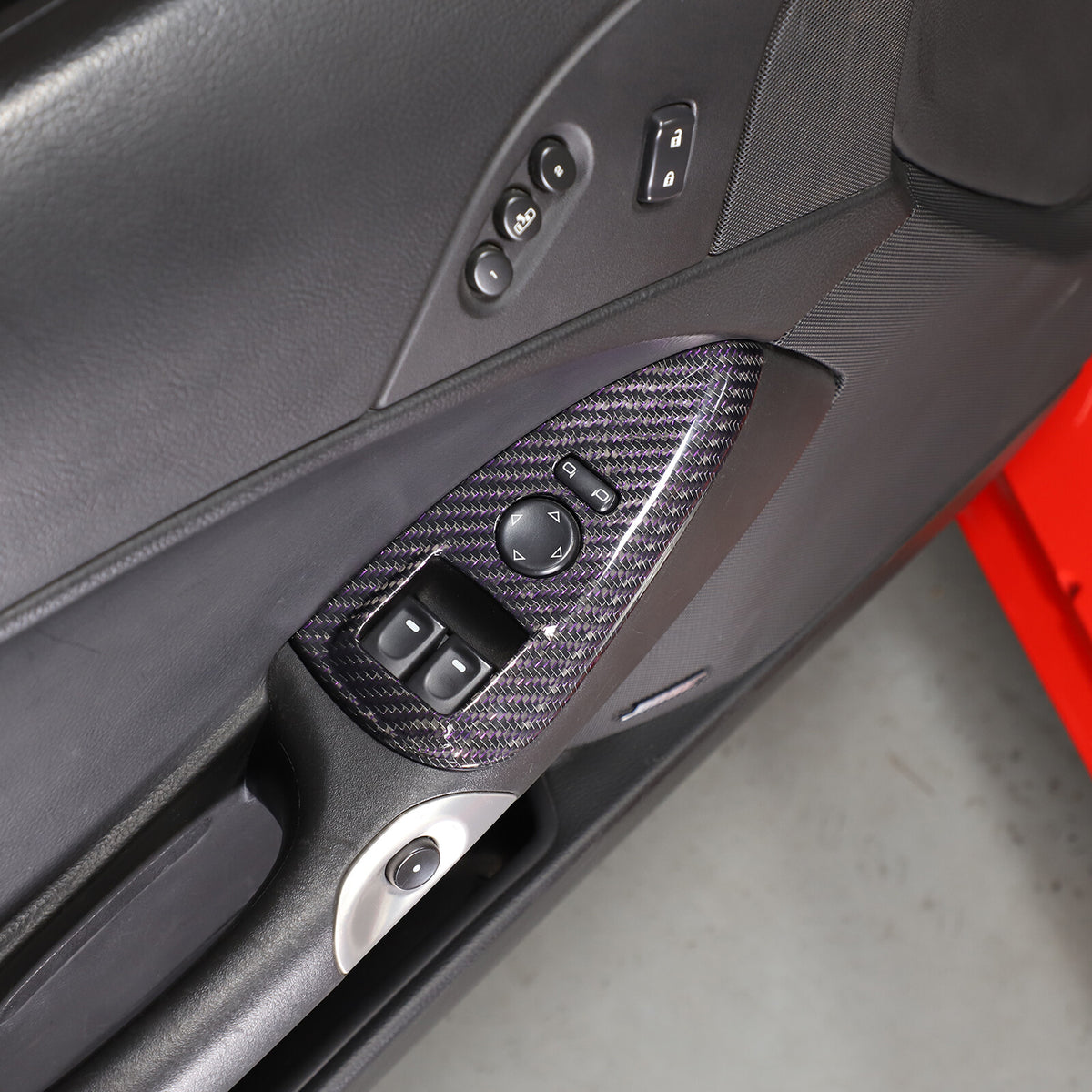 Real Carbon Fiber Window Lift Switch Button Trim Frame For Corvette C6 2005-2013 21