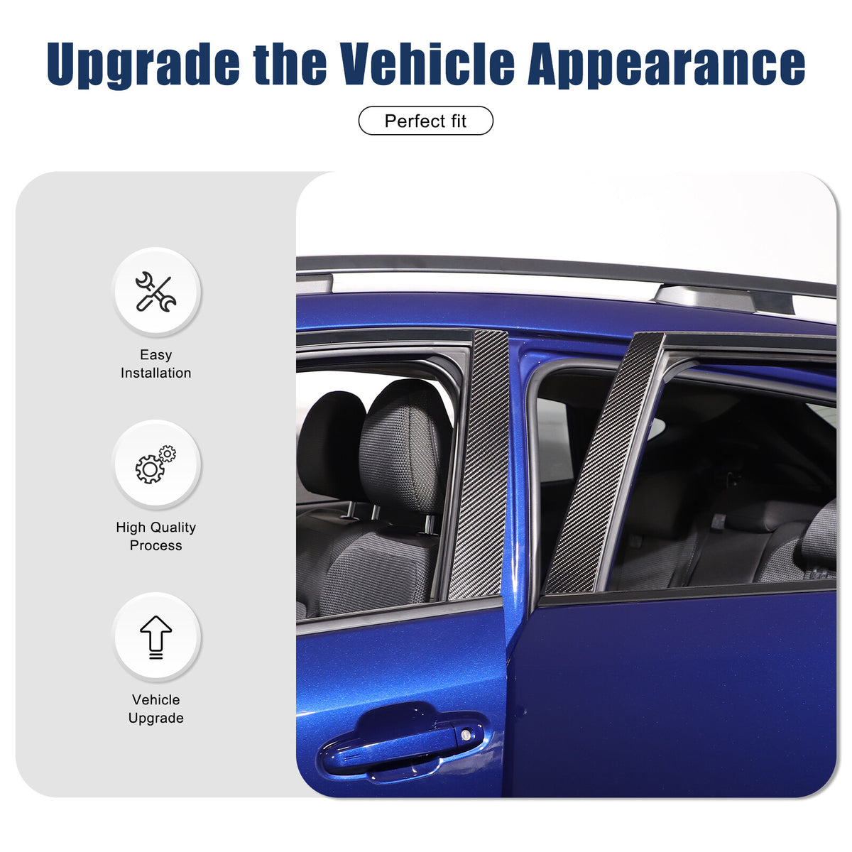Real Carbon Fiber B-Pillar Panel Decal Trim For Subaru Crosstrek GU 2024+ 13