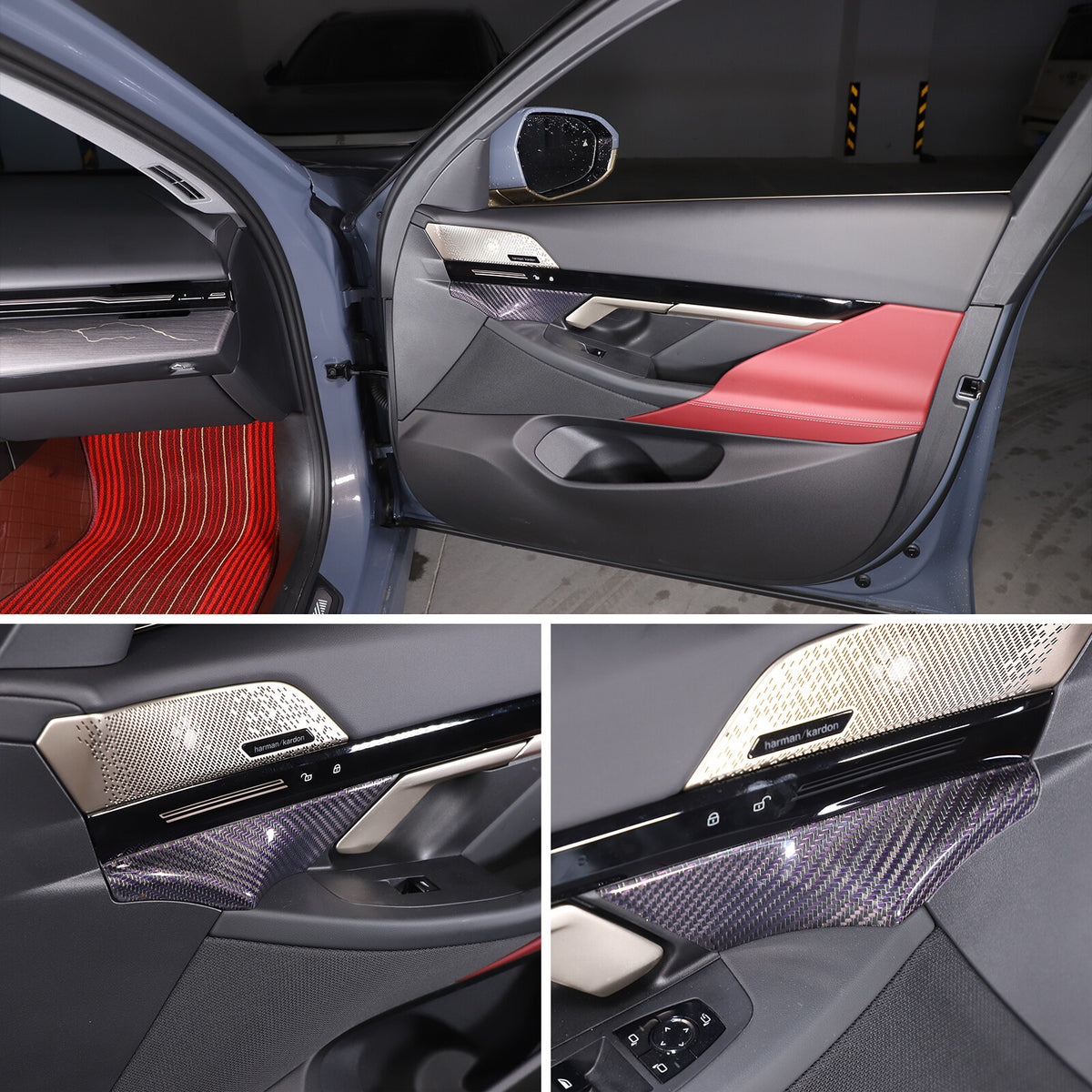 Real Carbon Fiber Interior Door Handle Panel Cover Trim For BMW 5 Series G60 24+ 6