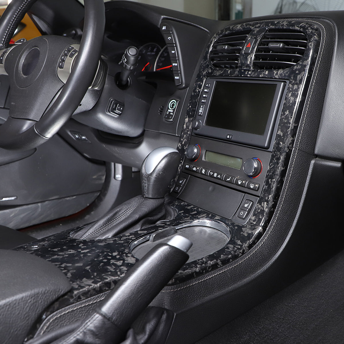 Forged Carbon Fiber Interior Full Center Console Trim Set For Corvette C6 05-13 6
