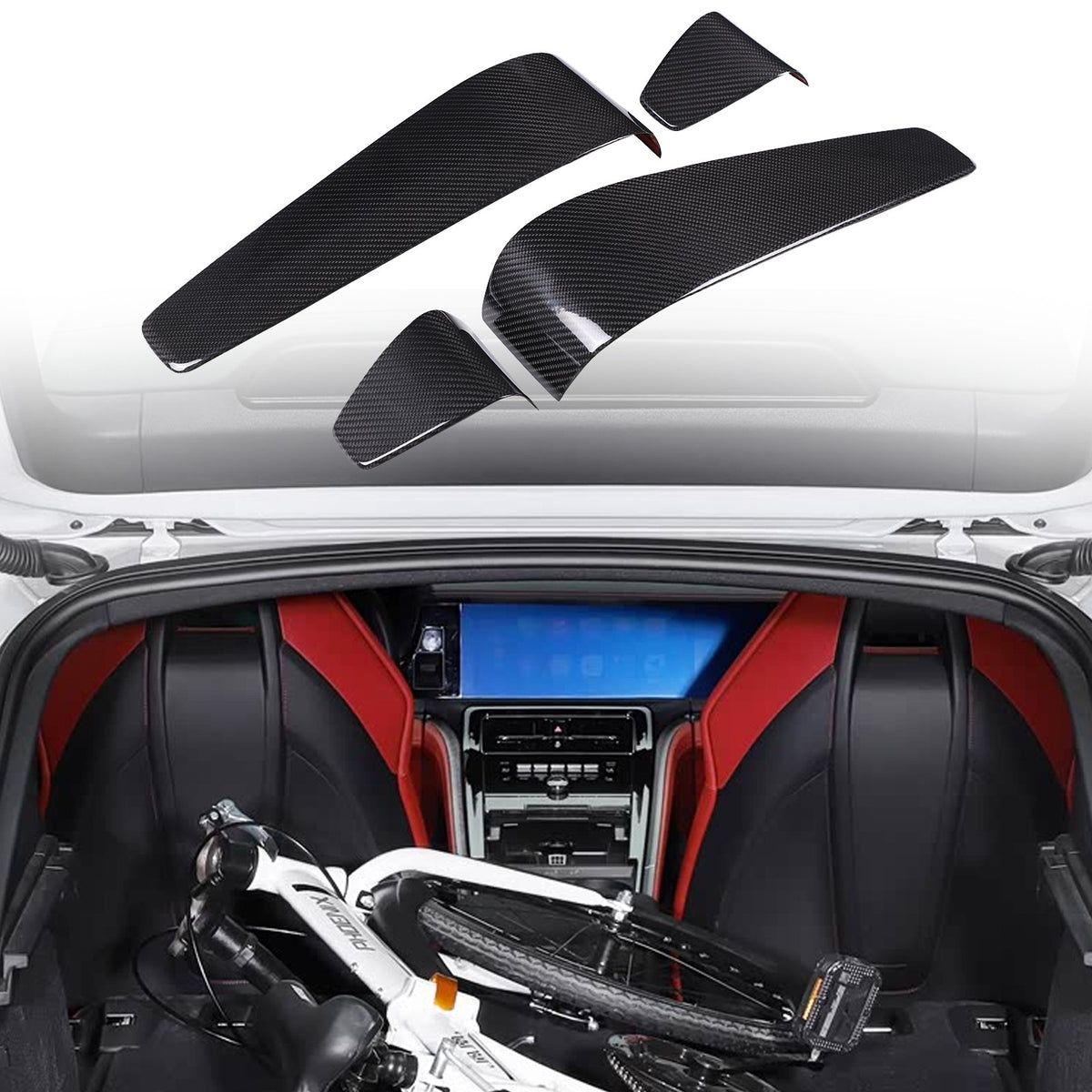 Real Carbon Fiber Seat Back Cover Trim For Porsche Panamera 972 2024+ 15