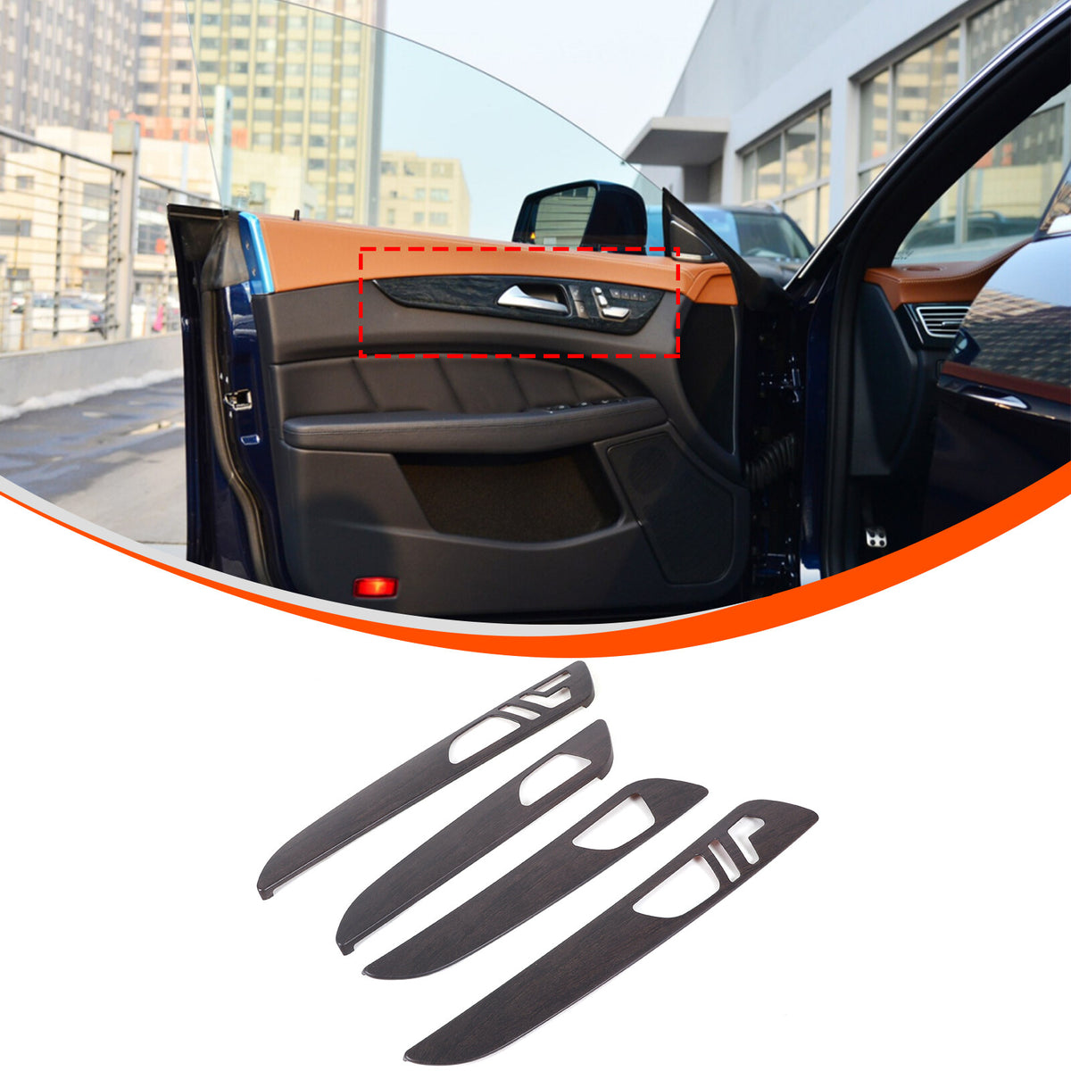 Grain Interior Car Door Panel Cover Trim For Benz GLE GLS ML GL 2013-2019 US 4
