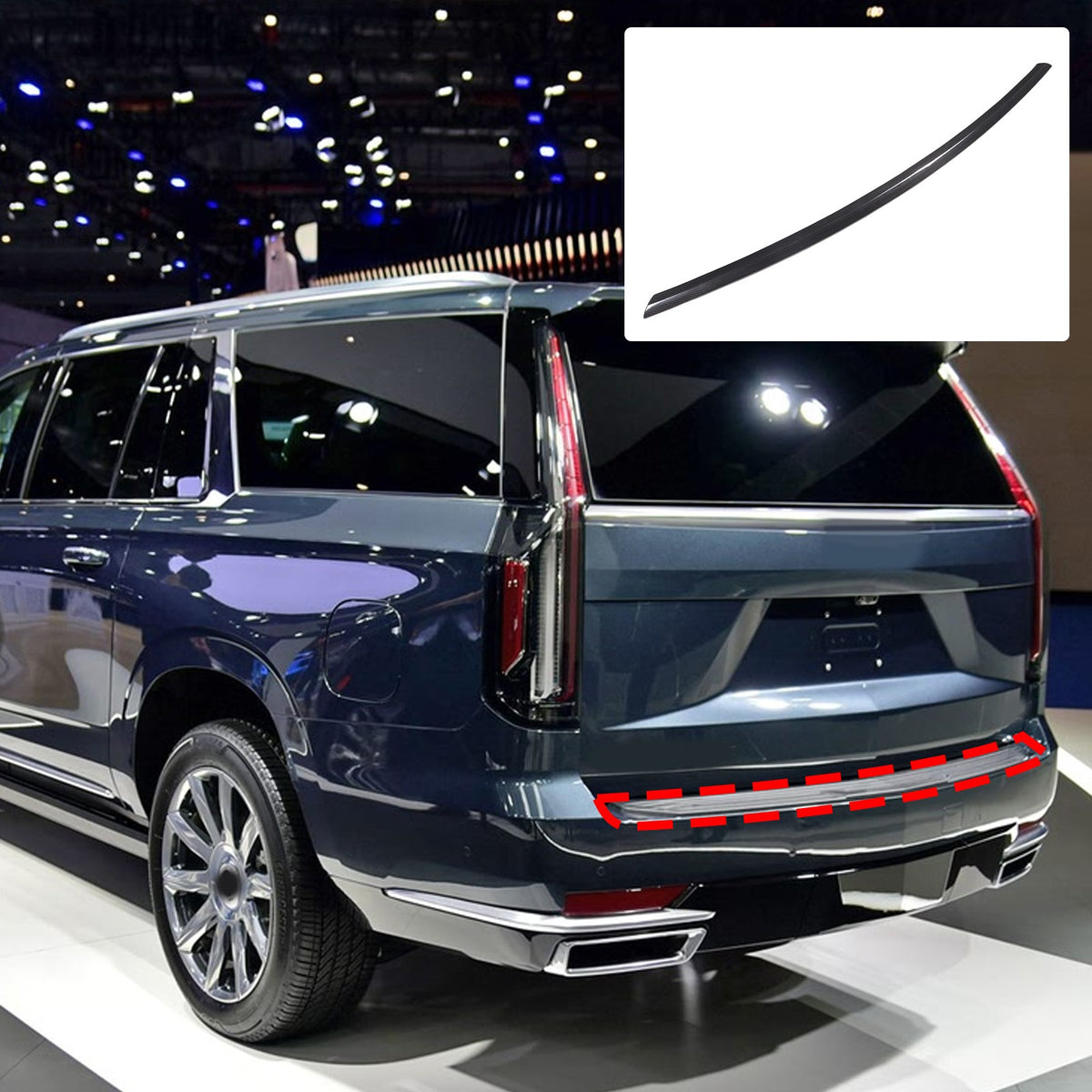 Real Carbon Fiber Rear Emblem Trim For Cadillac Escalade 2021-2023 14