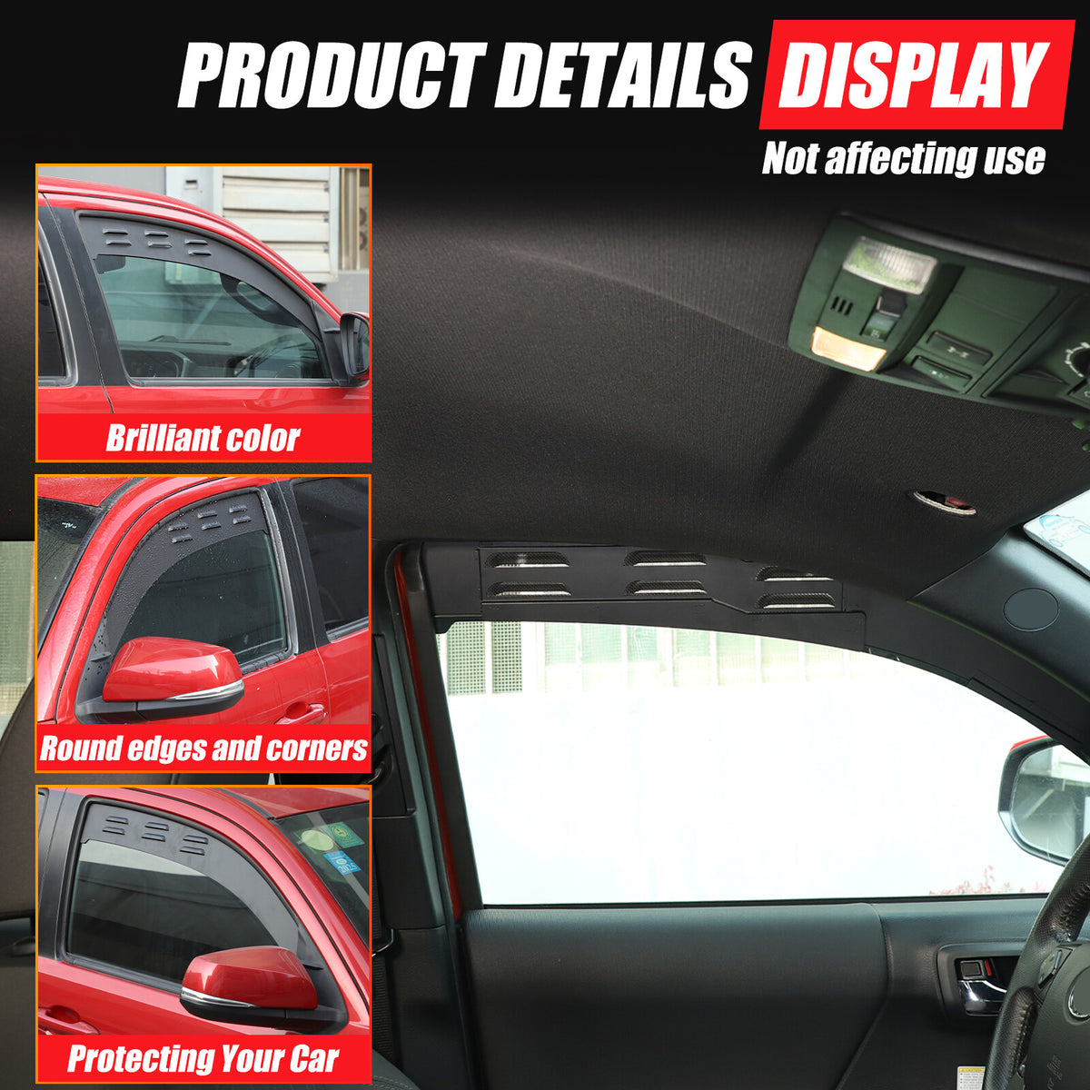 Alloy Rear Window Ventilation Louver Shutter Cover Trim For Toyota Tacoma 16-22 8