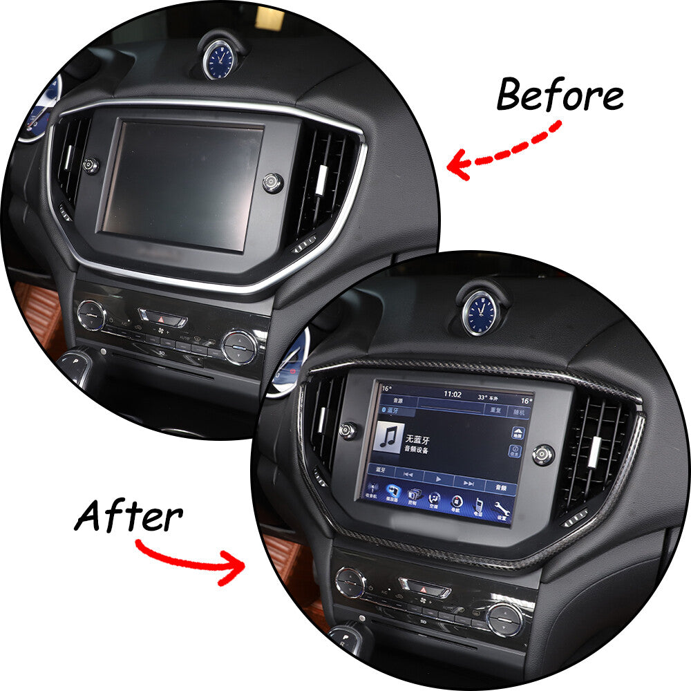 Carbon Central Console Air Outlet Vent Cover Trim For Maserati Ghibli 2014-2015 3