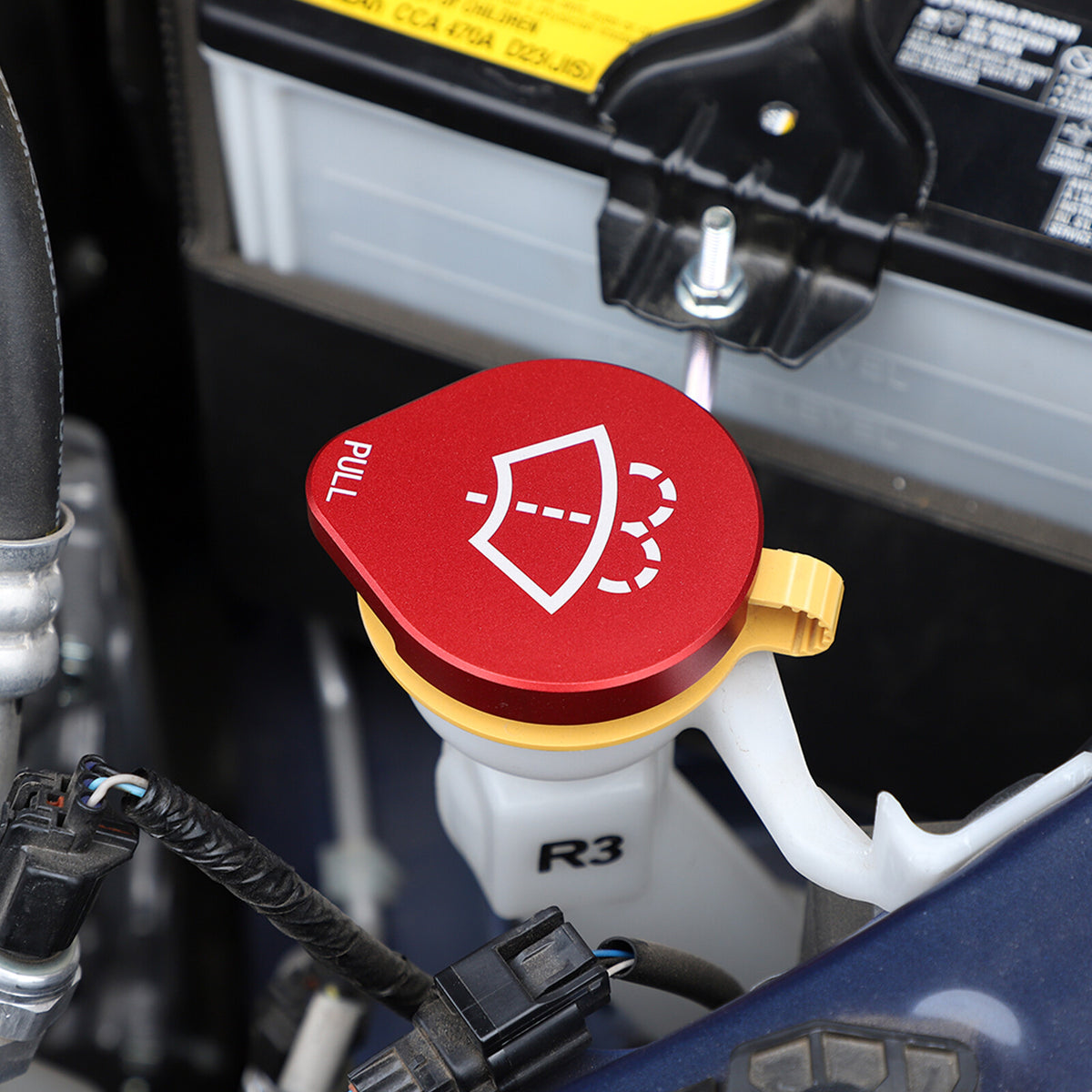 5PCS Red Alloy Engine Cabin Fluid Switch Trim Cover For Subaru WRX 2022-2023 8