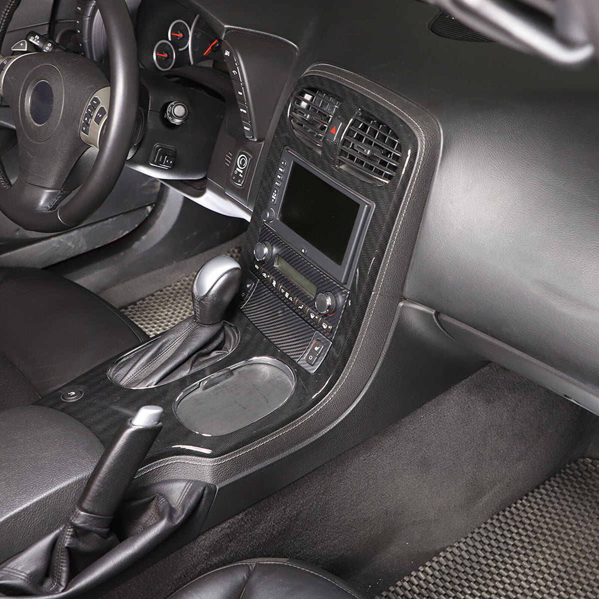 Matte Carbon Fiber Center Console Air Conditioner Trim For Corvette C6 2005-13 19