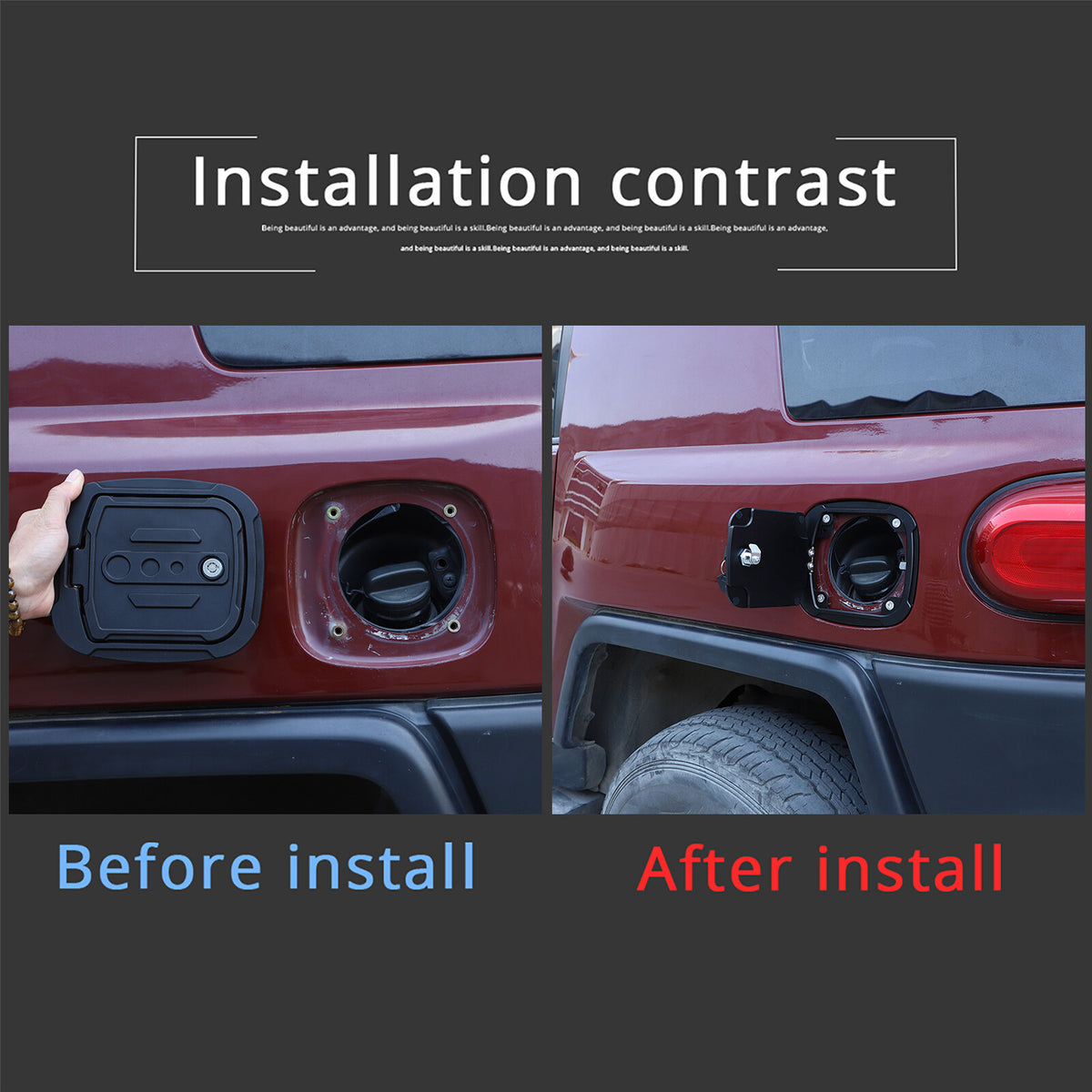 Door Fuel Tank Cover Lock Key Gas Cap Tank Trim For Toyota FJ Cruiser 2007-21 US 4