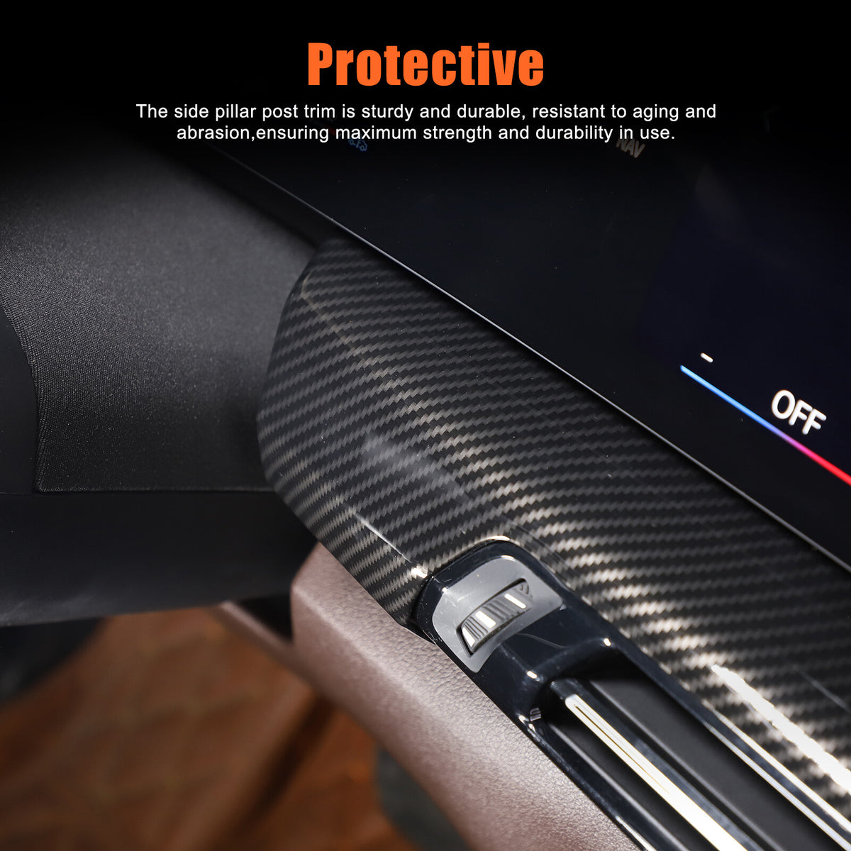 ABS Carbon fiber Interior Dashboard Cover Strip Trim Cover For BMW X1 2023-2025 8
