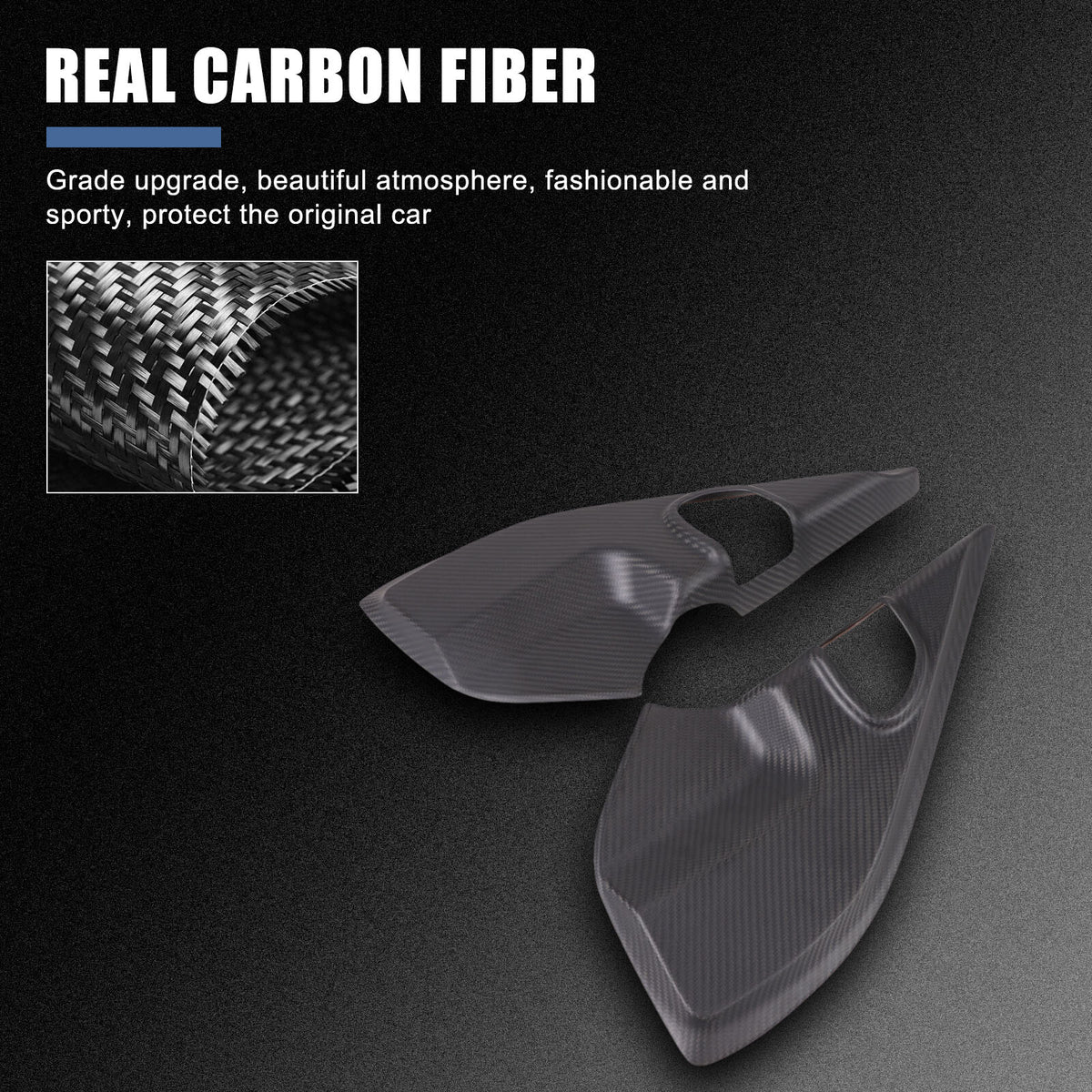 Matte Real Carbon Fiber A pillar Door Speaker Trim Cover For LR Defender 20-24 6