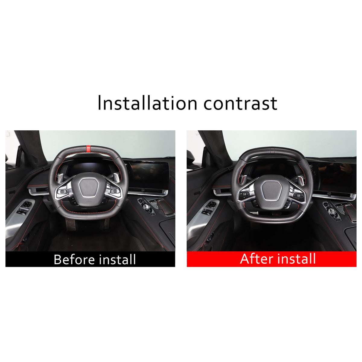 Matte Black ABS Full Interior Set Cover Trim Kit For Corvette C8 2020-25 - Styles 26-28 19