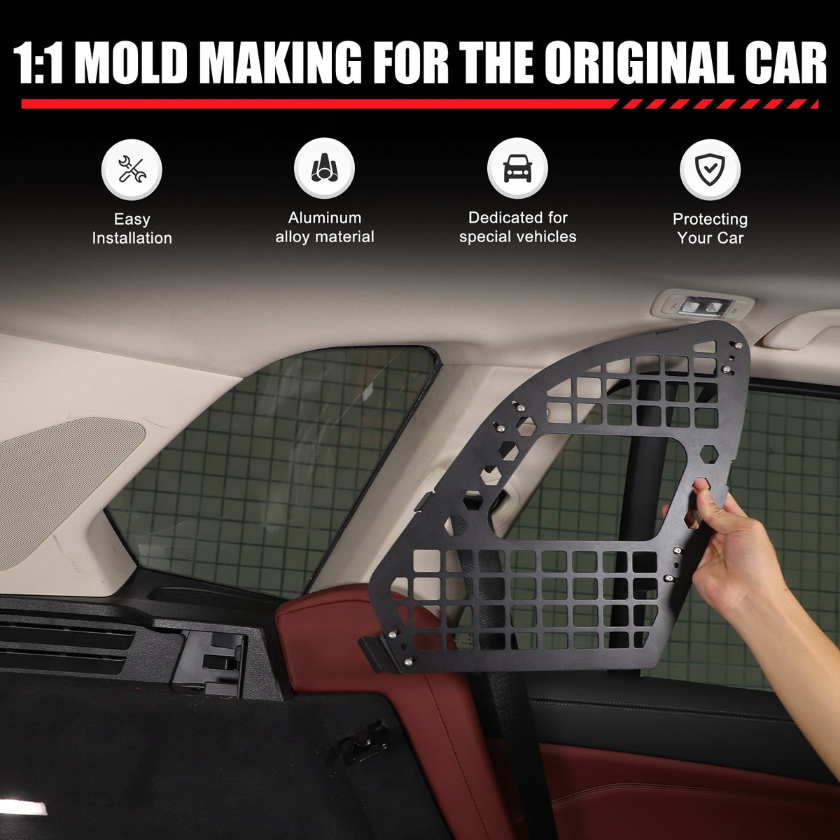Aluminum Trunk Side Window Storage Hanger Bag Molle Panel For BMW X5 G05 2019-25 5