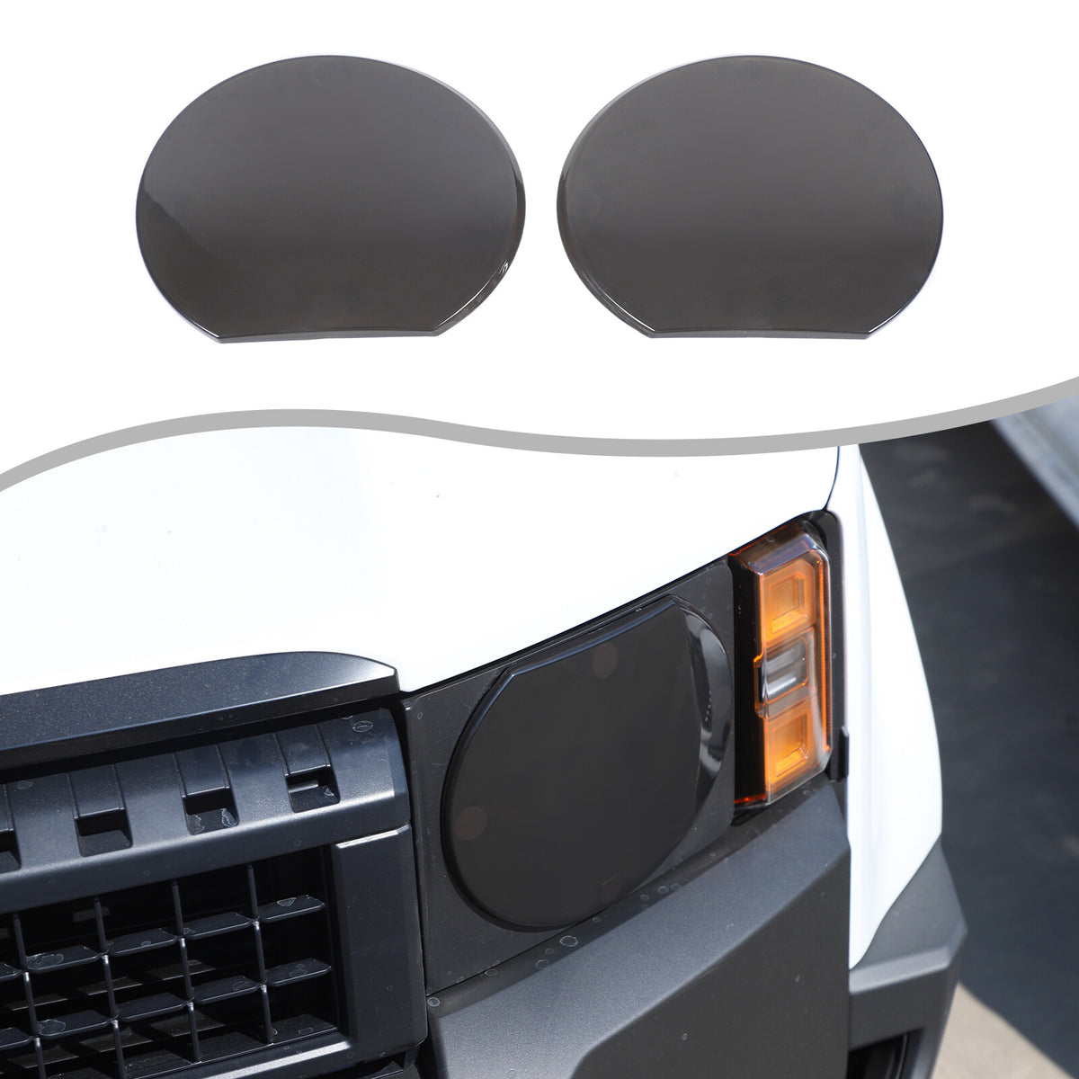 Black Smoked Front Headlight Lens Cover For Toyota Land Cruiser LC250 24+ US 2