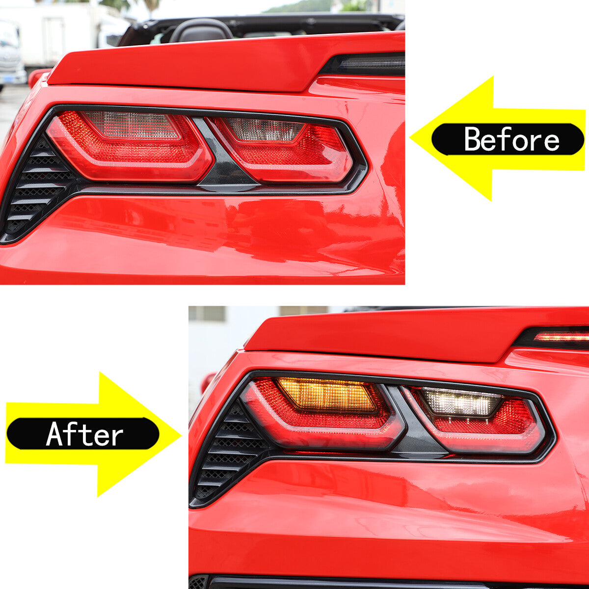 10 Pairs Smoked Covers For 14-19 Corvette C7 Rear Tail Light Blackout Molded Kit 8