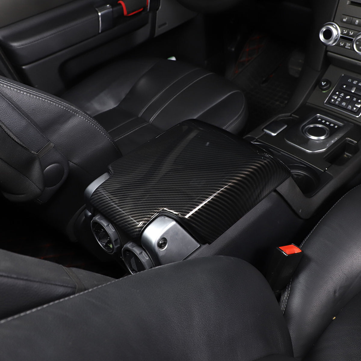 ABS Carbon Fiber Center Console Armrest Box Cover For LR Discovery 3/4 04-16 15
