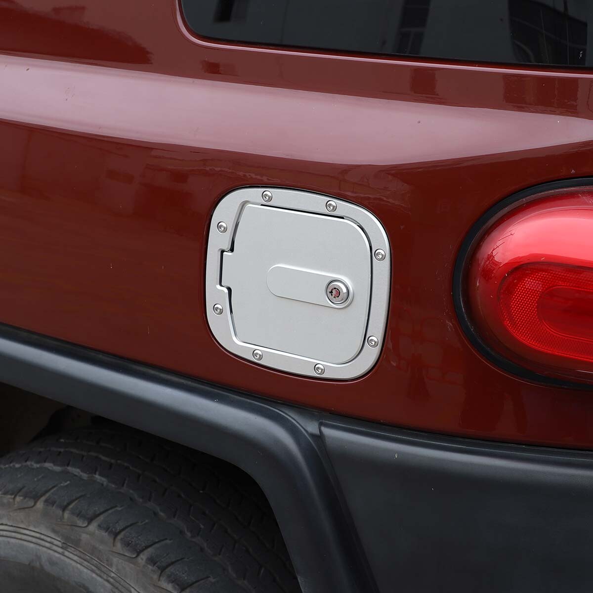 Silver Locking Fuel Door Gas Tank Cap Cover Aluminum For Toyota FJ Cruiser 07-21 9