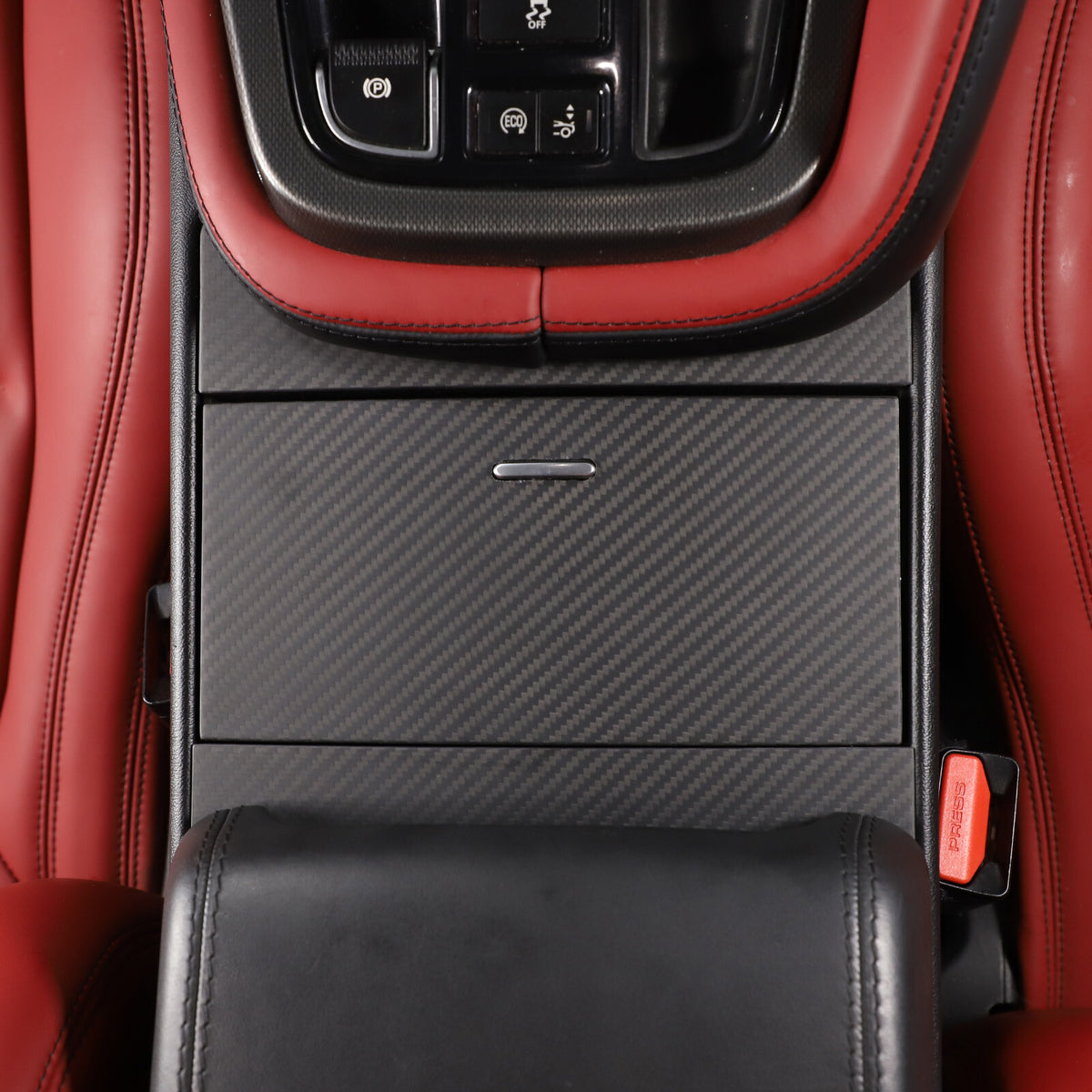 Matt Real Carbon fiber Water Cup Holder Panel Cover Trim For Jaguar F-TYPE 2013+ 8