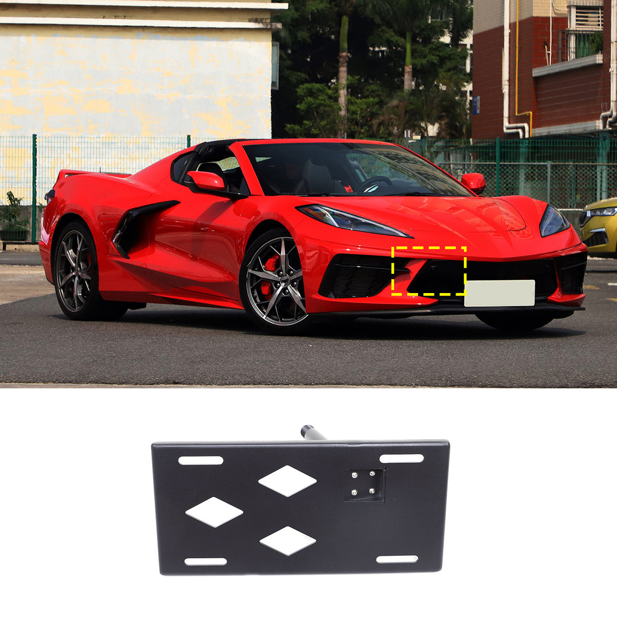 Aluminum Alloy Exterior Hood Engine License Plate Trim For Corvette C8 2020+ US - Variants 11-15 50