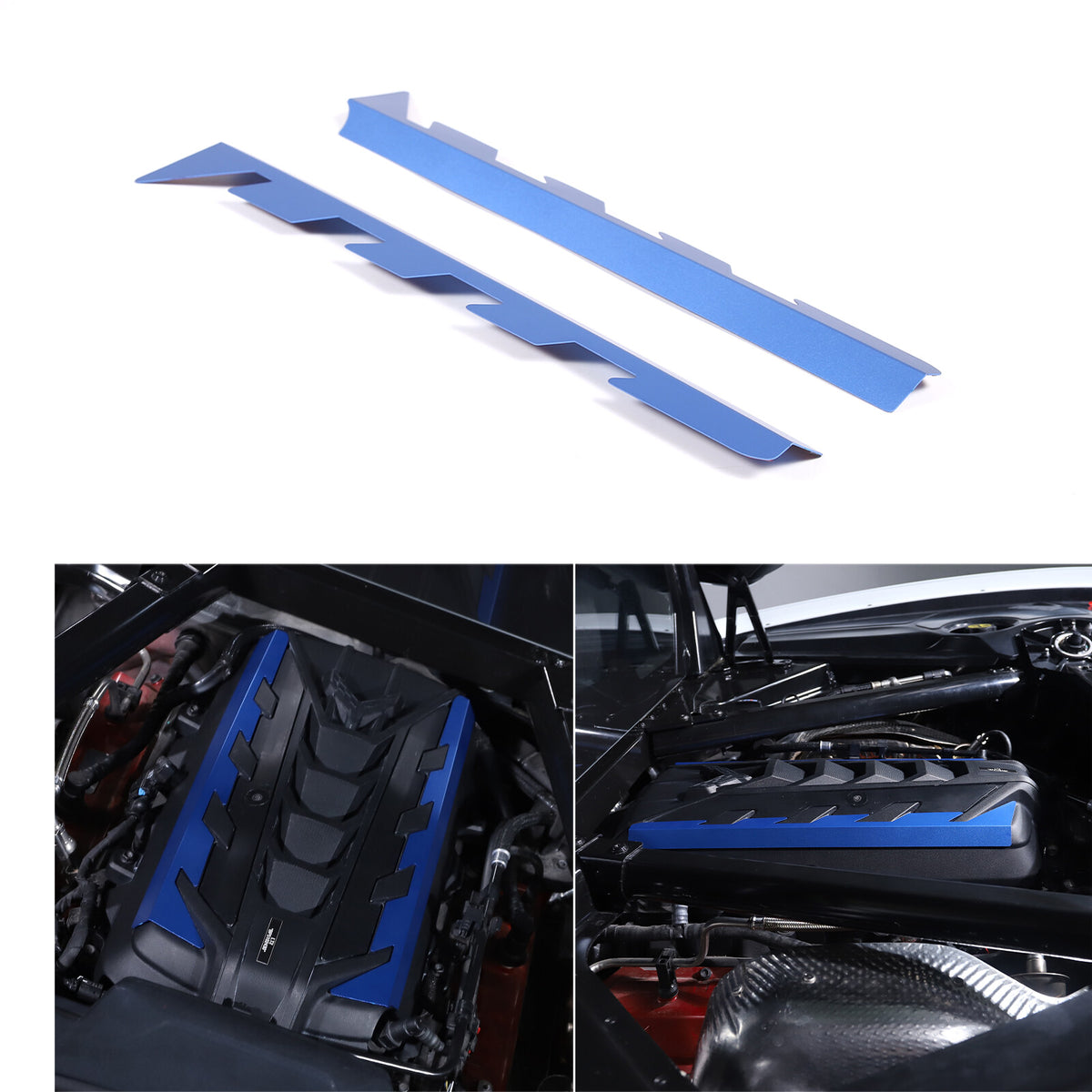 Blue Aluminum Engine Bay Engine Side Cover Plate Trim For Corvette C8 2020-26 9