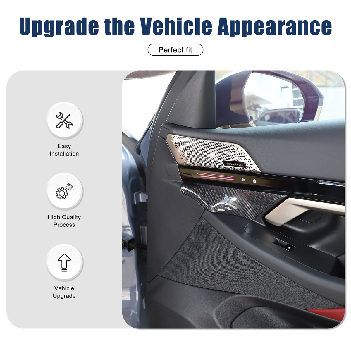 Real Carbon Fiber Interior Door Handle Cover Trim For BMW 5 Series G60 i5 2024+ 19