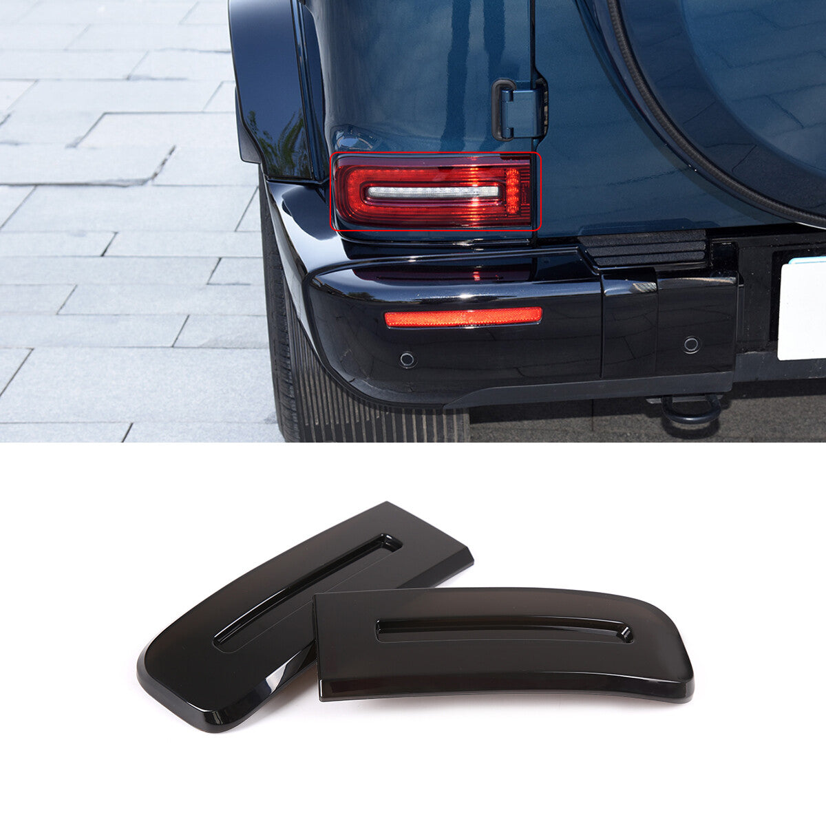 Rear Tail Light Hood Cover Trim Smoke black Kit For Benz G W464 G500 G63 19-23 2