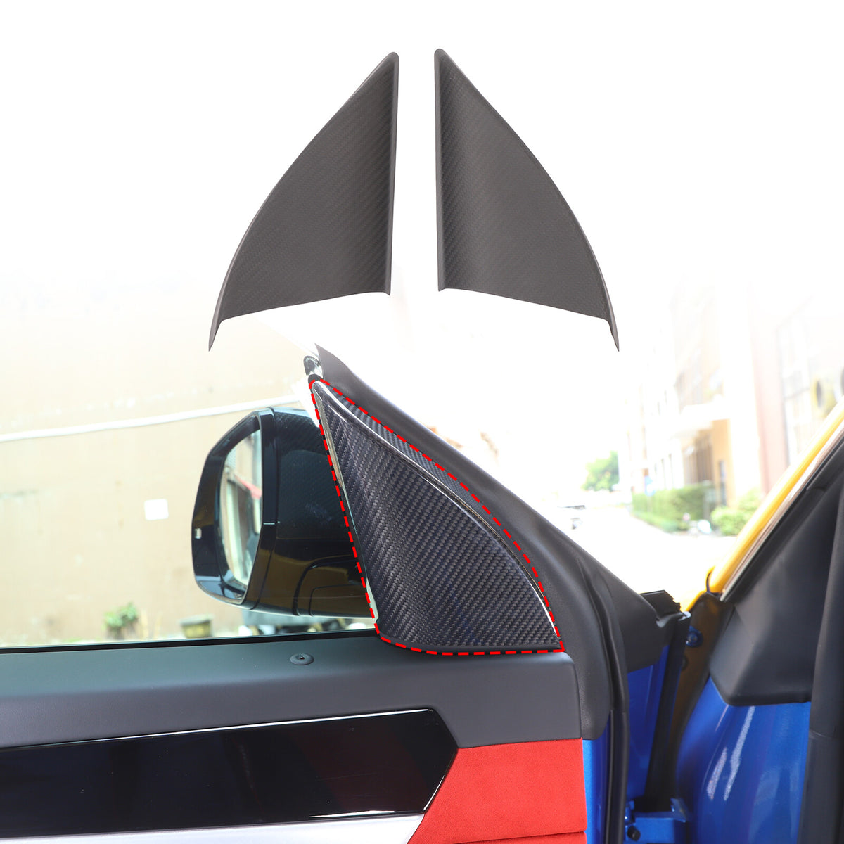 Matte Real Carbon Fiber Inner A-pillar Cover Trim For Lamborghini URUS 2018-2023 9
