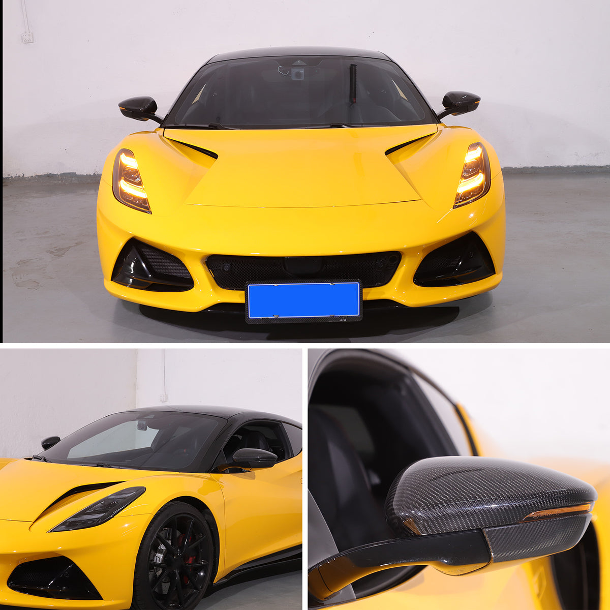 Real Carbon fiber Side Rear Mirror Cover Caps For Lotus EMIRA 2021-25 3