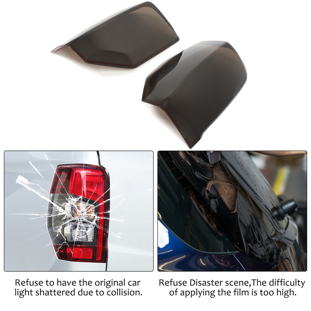 ABS Transparent Smoked Black Gray Tail Light Cover For Mitsubishi L200 2019+ 16