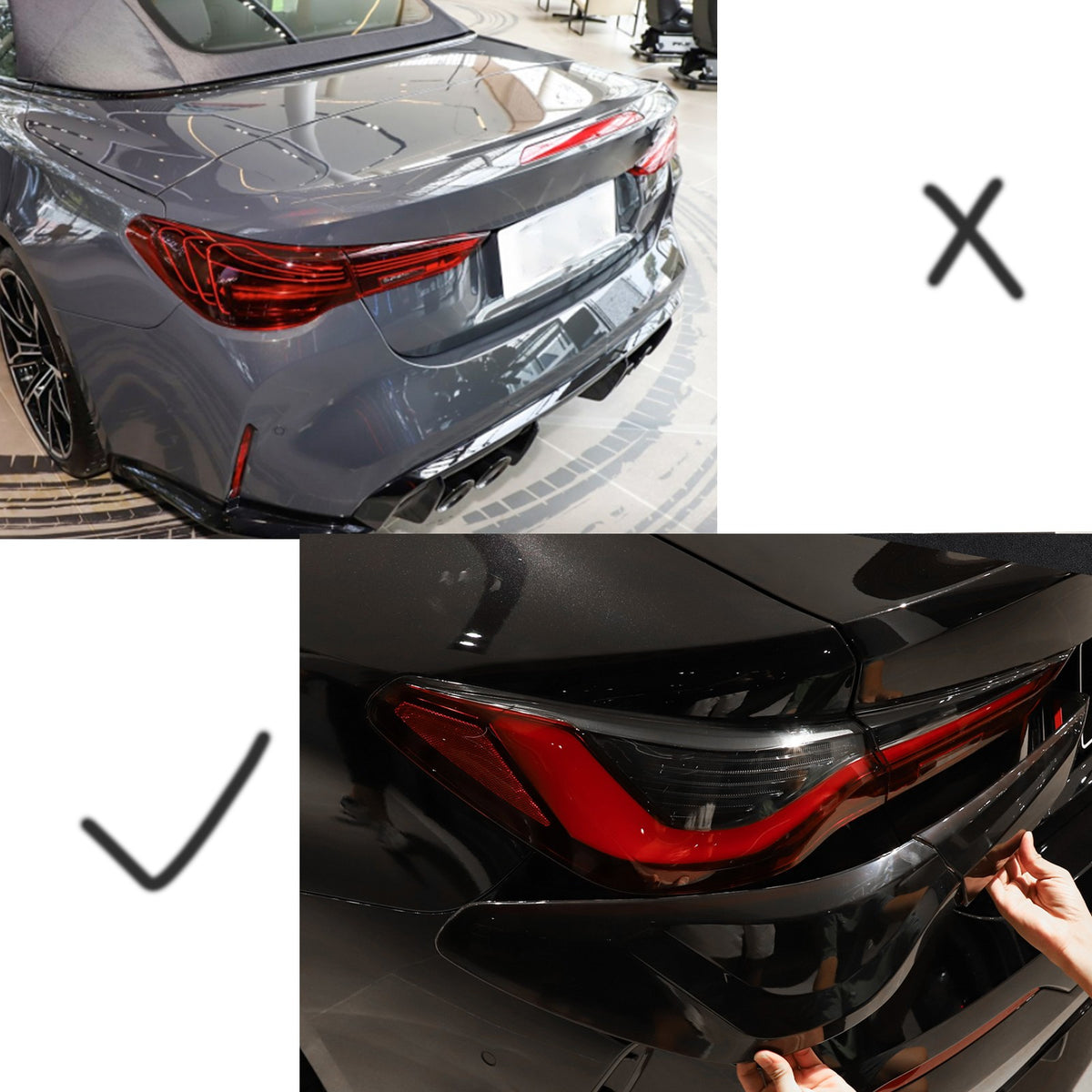 Smoked Rear Tail Light Guard Decor Cover Trim Bezels For BMW 4 Series 2021+ 2