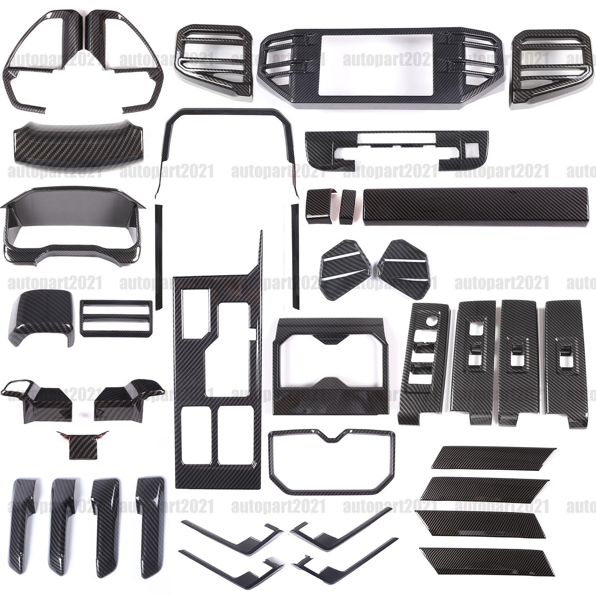 ABS Carbon Fiber Interior Set Cover Trim Kit For Toyota Tundra Sequoia SR 22+ - Styles 1-5 1