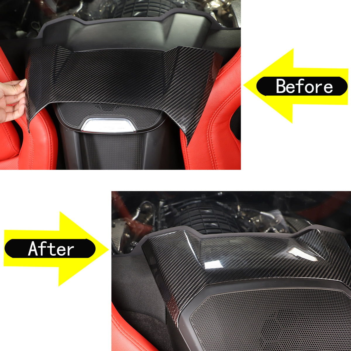Real Carbon Fiber Wireless Charger Upper Cover Trim For C8 Corvette Coupe 1LT 4