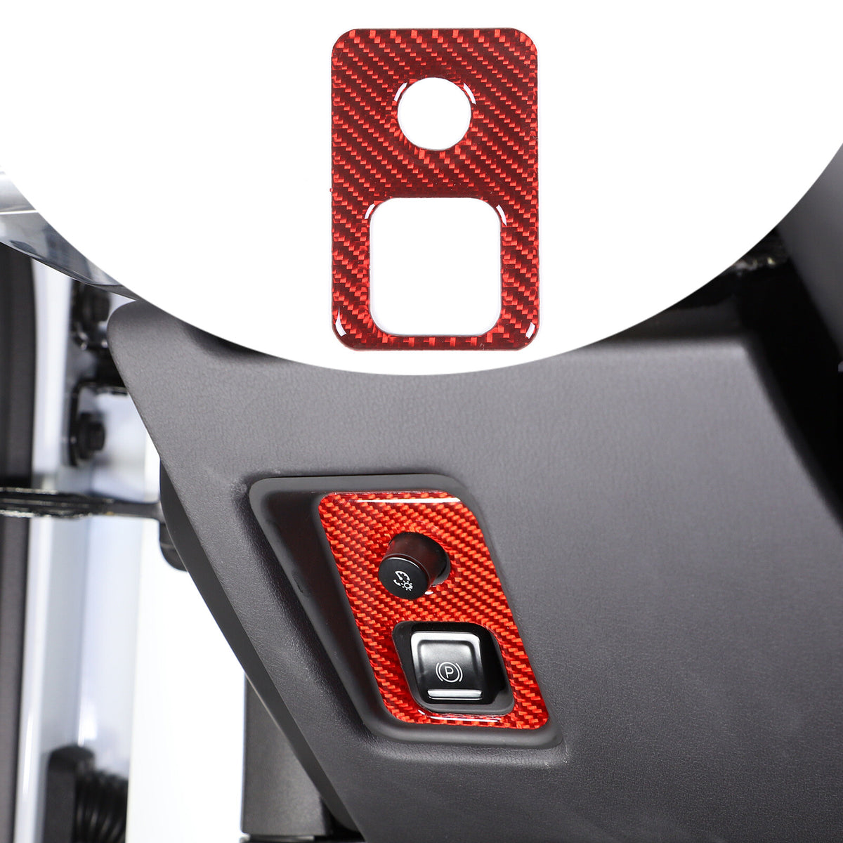 Red Soft Carbon Fiber Interior Decor Trim Kit Cover Set For Corvette C8 20-25 101