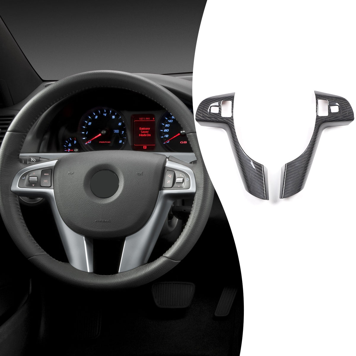 Real Dry Carbon Fiber Steering Wheel Trim For Pontiac G8 2008-2009 1