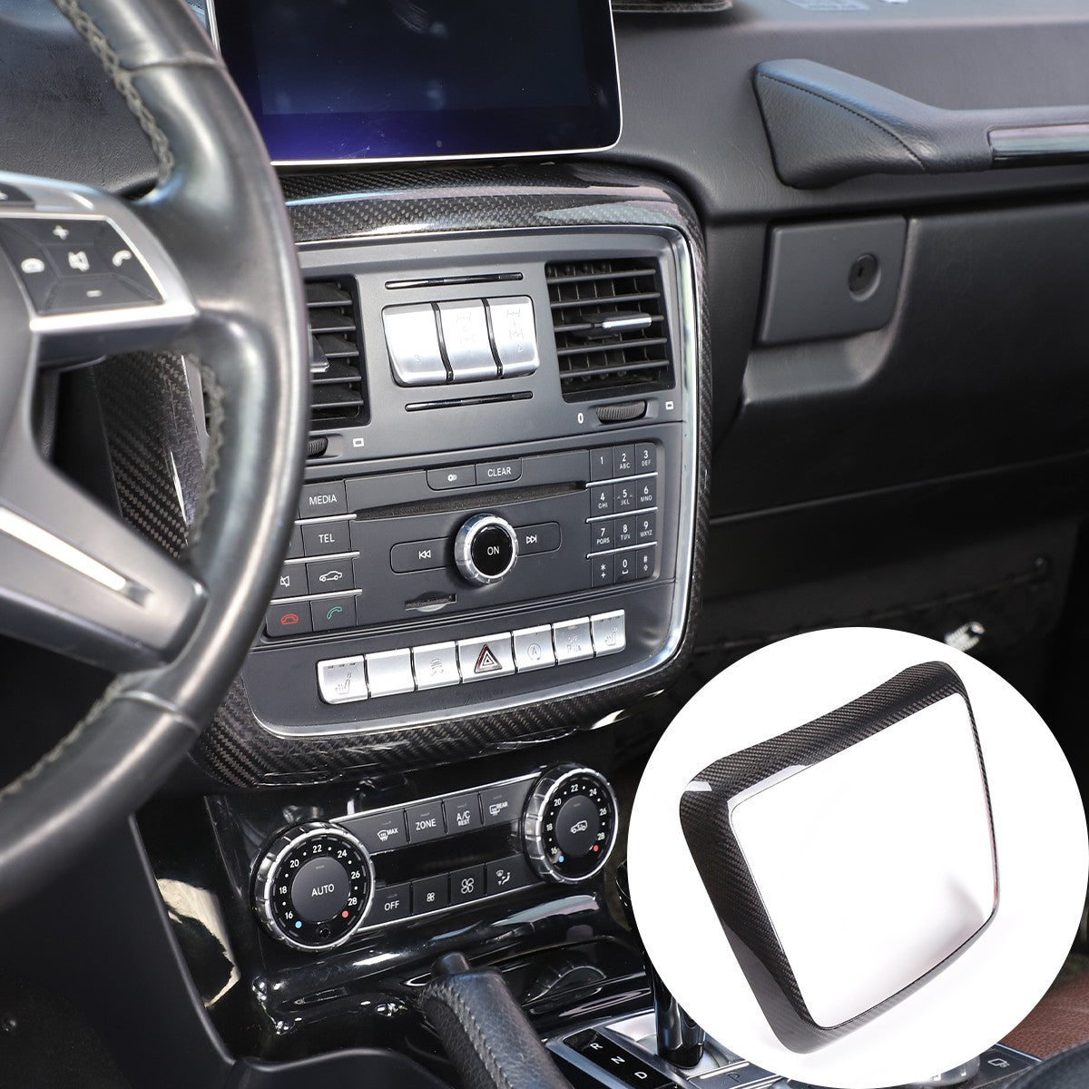 Real Carbon Fiber Center CD Panel Decorative Frame For Benz G-Class 2012-2018 US 3