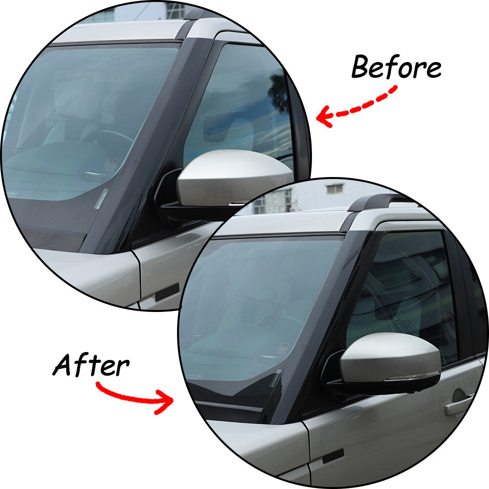 Glossy Black Front Windshield A B Pillar Trim Molding For Land Rover LR4 2010-16 12