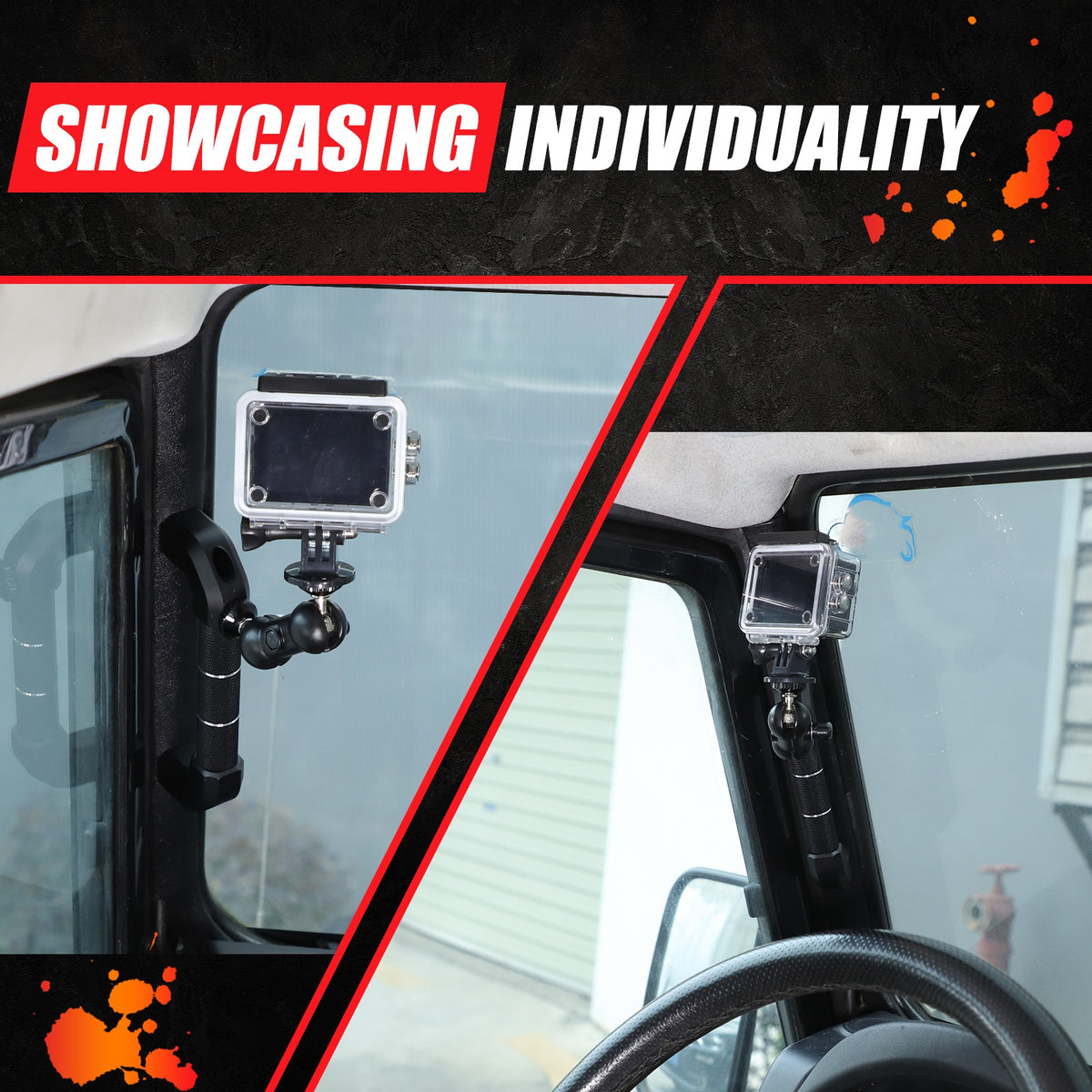 Black Aluminum A-Pillar Handle Cam Mount For Land Rover Defender L316 2004-2018 10