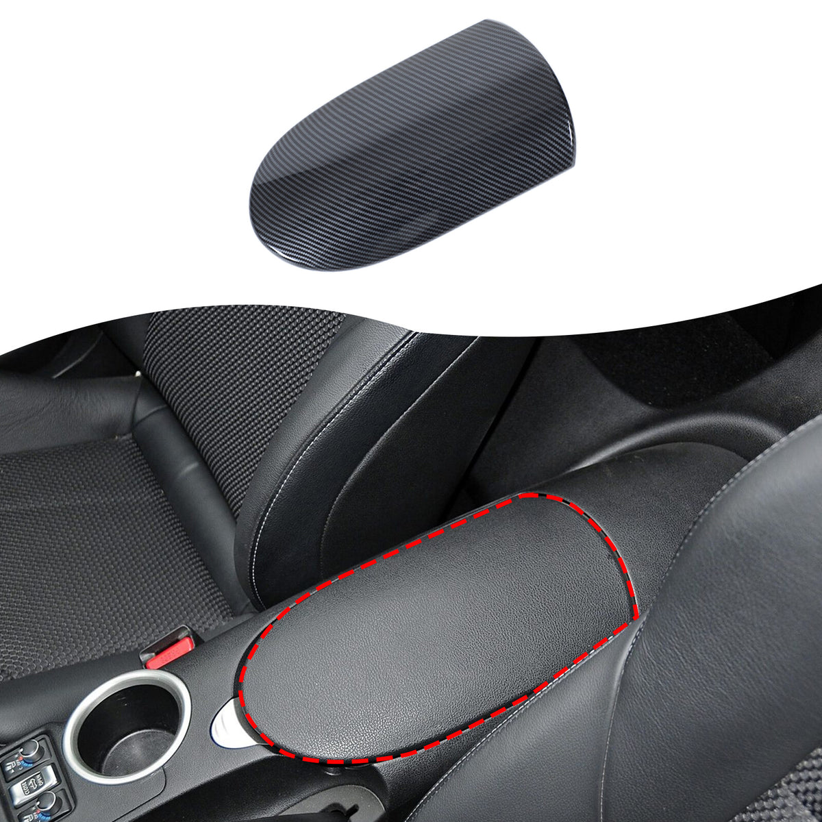 ABS Carbon Fiber Center Console Armrest Box Trim For Nissan 370Z Z34 09-20 US 8