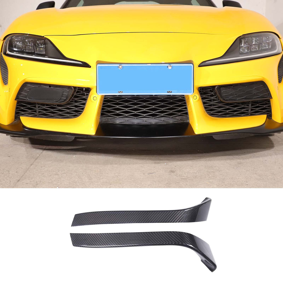 Real Carbon Fiber Front Bumper Side Grill Trim Cover Strip For GR Supra 2019-24 4