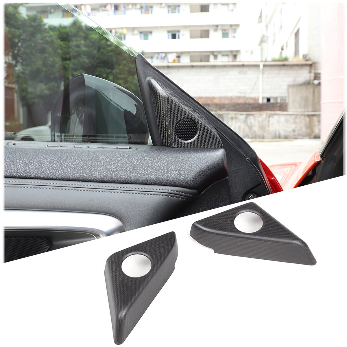 Matte Real Carbon Fiber Door Speaker Frame Trim Cover For Nissan GTR R35 2008-16 5