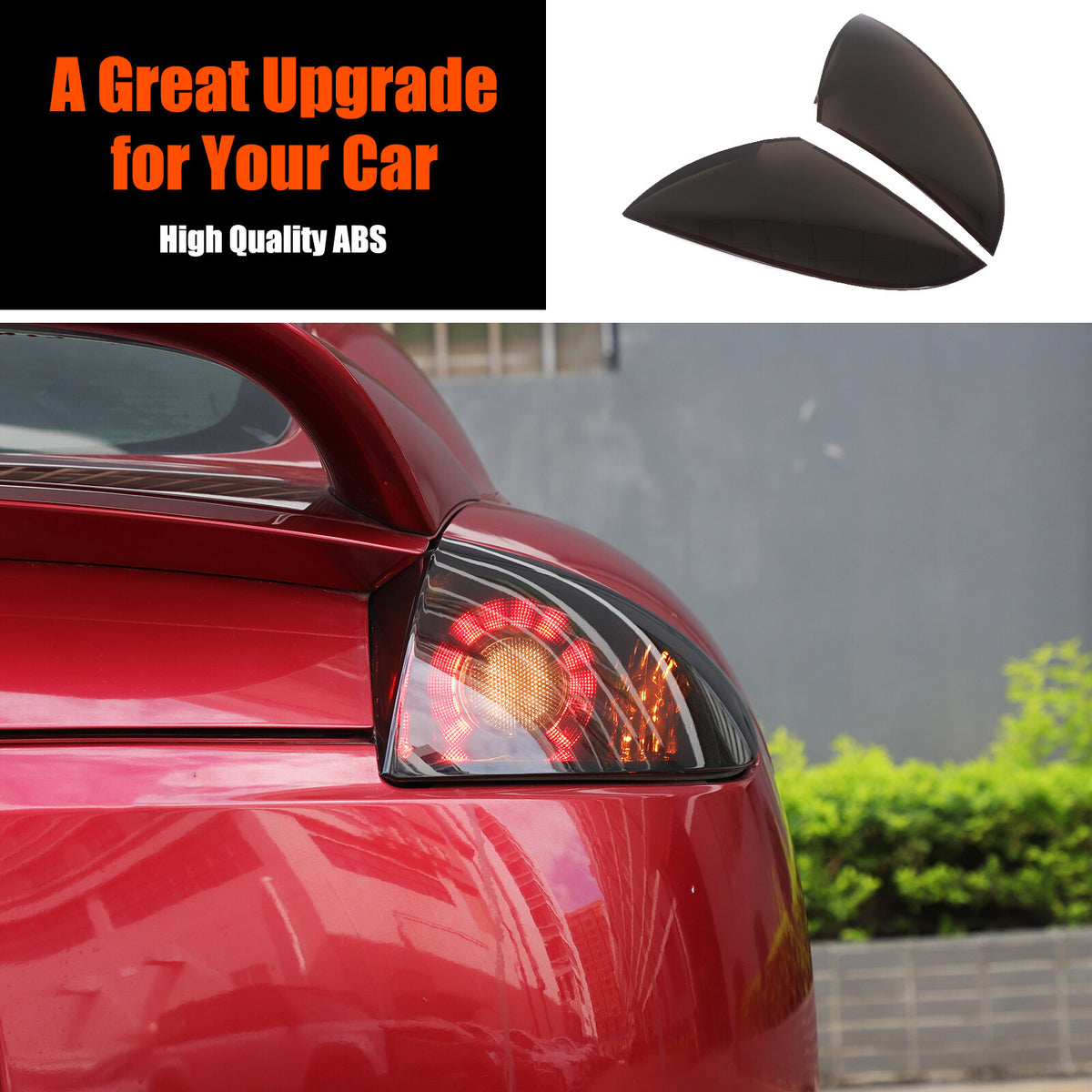 Smoked Black Rear Tail Light Guard Cover Trim Bezel For Mitsubishi Eclipse 06-11 18