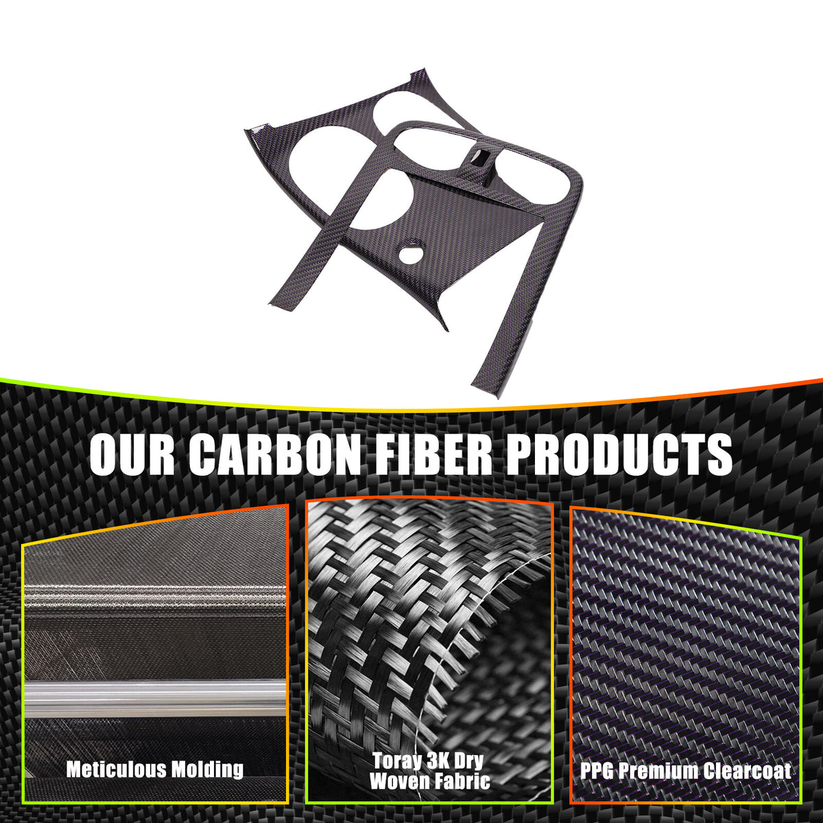 Real Carbon Fiber Interior Center Console Gear Trim For Corvette C6 2005-2013 7