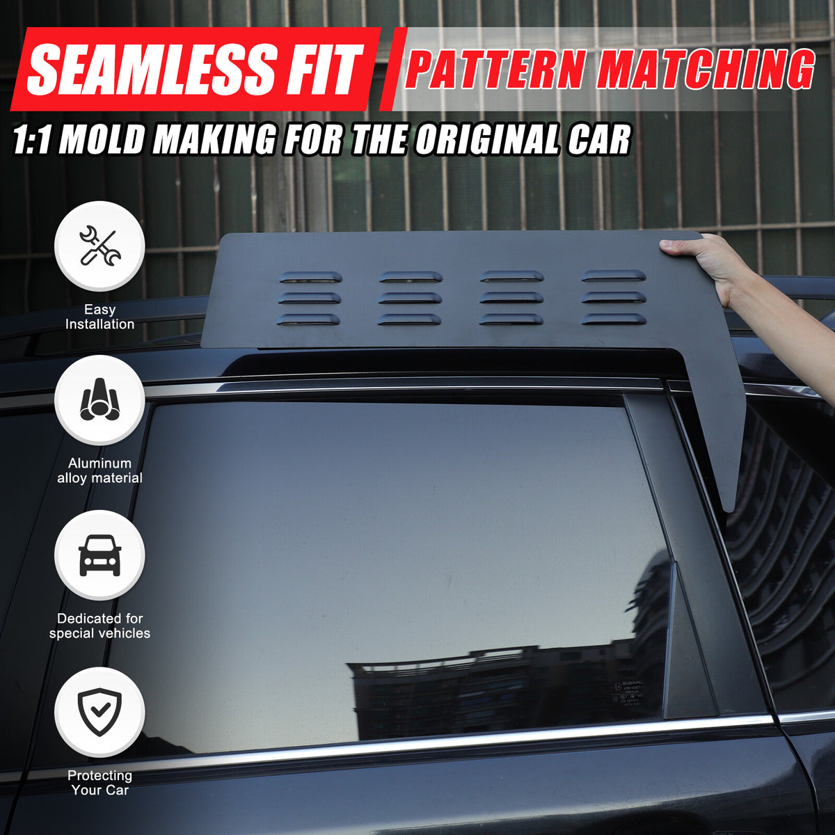 Alloy Rear Window Louver Shutter Cover Trim For Subaru Forester 4th SJ 13-18 US 20