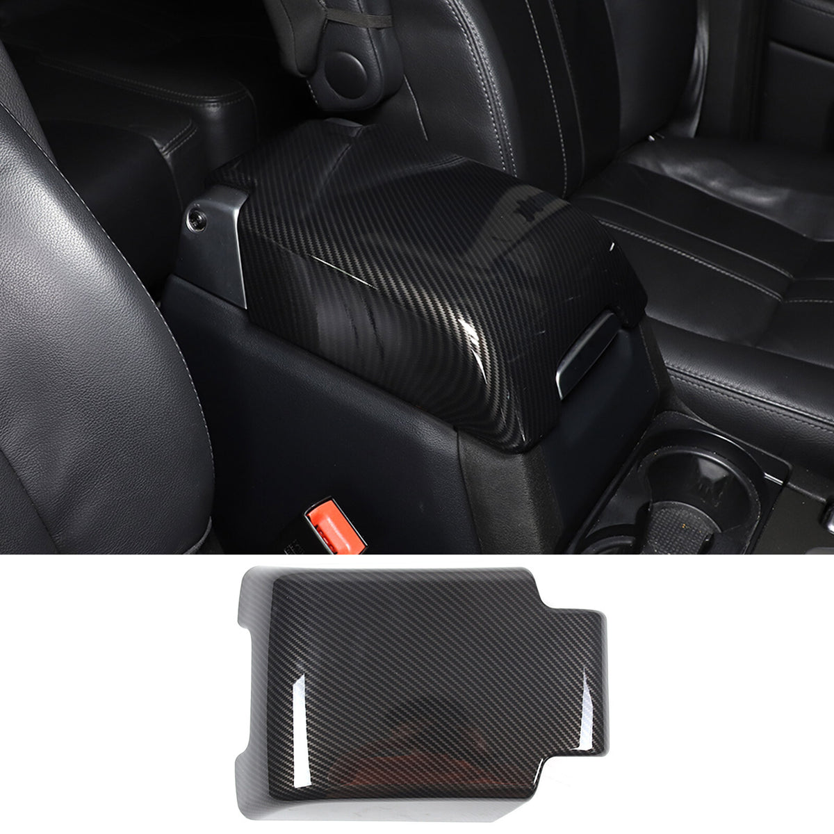 ABS Carbon Fiber Center Console Armrest Box Cover For LR Discovery 3/4 04-16 2