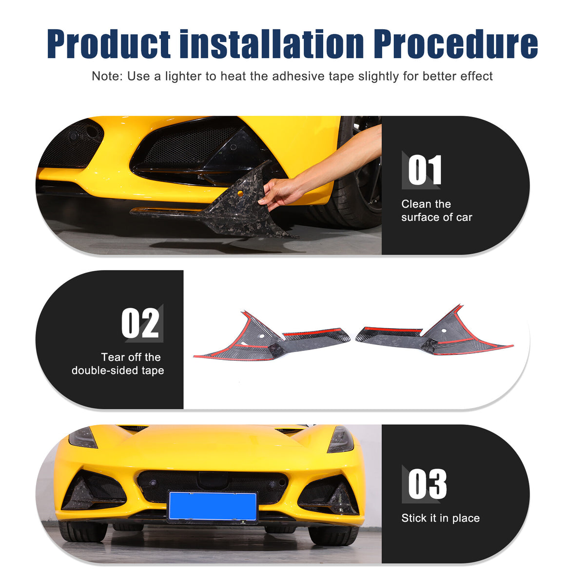 Forged Real Carbon Fiber Front bumper Grille camera Trim For Lotus EMIRA 2023-25 6