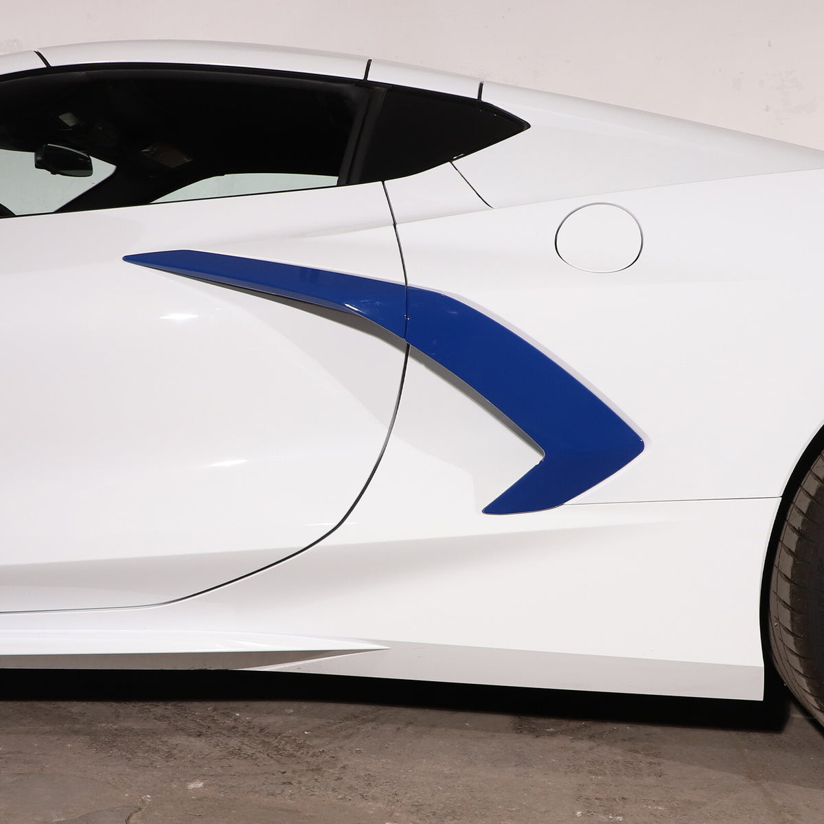 Blue ABS Side Fender Vent Door Handle Garnish Pair Trim For 2020-26 Corvette C8 1