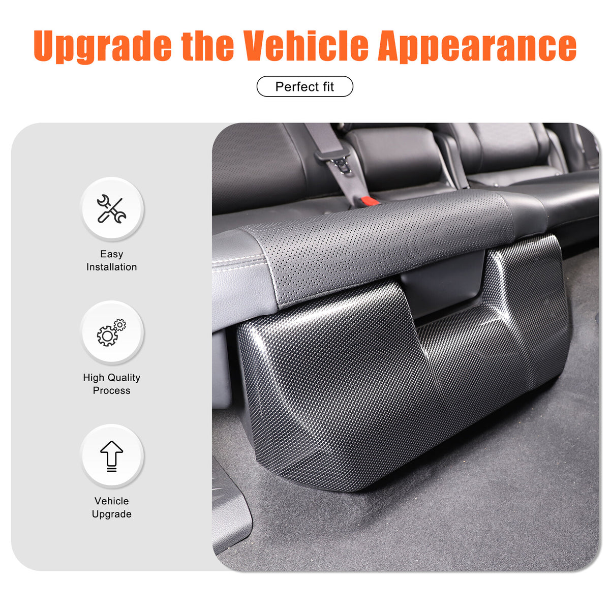 ABS Carbon Rear Seat Anti-kick Panel Trim For Toyota Land Cruiser LC250 24+ 14