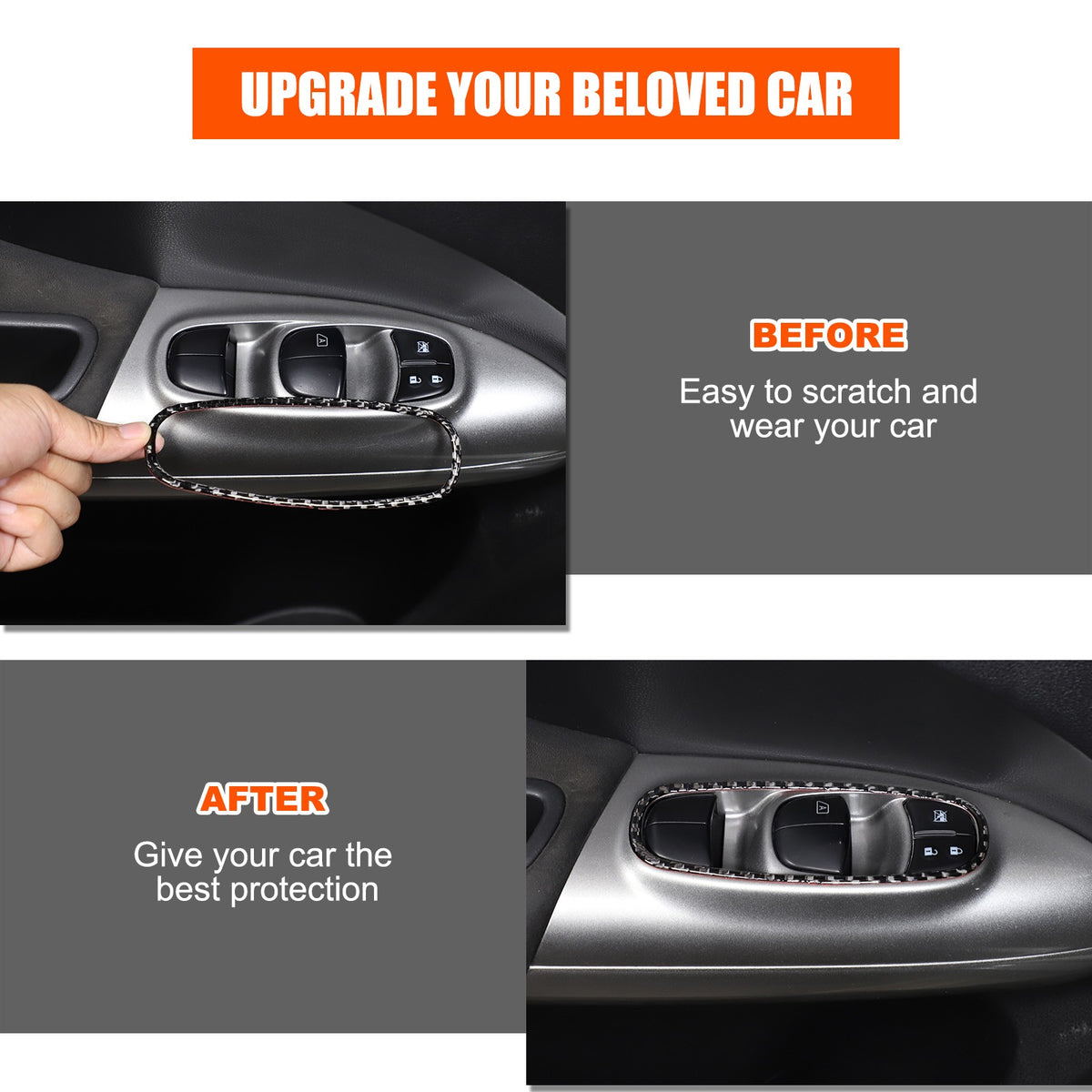 Soft Carbon Fiber Interior Center Console trim Sticker For Nissan Juke 2011-2019 125
