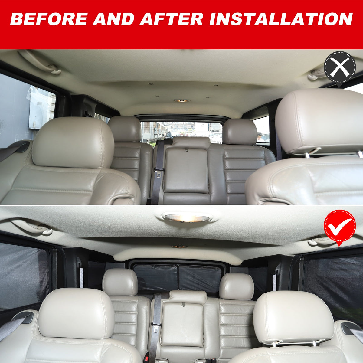 Car Window Screen Sun Shade Mesh Cover Windshield For Hummer H2 2003‑2009 17